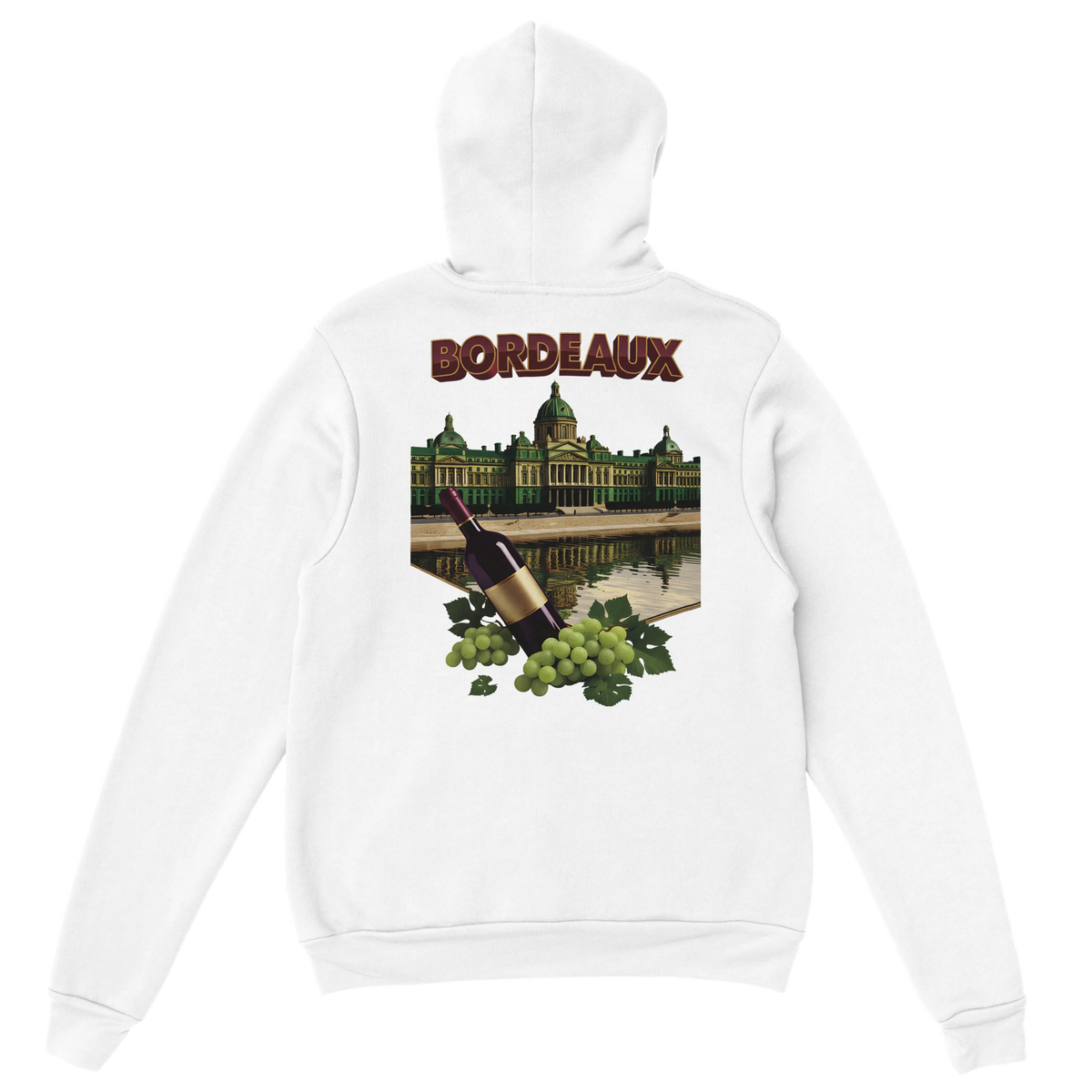 Sweat à capuche unisexe bordeaux Ville de France - Confort premium