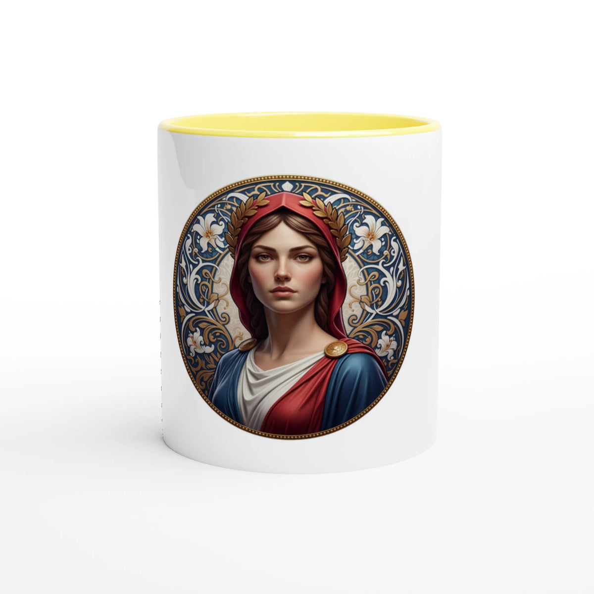 Mug en céramique Marianne blanche 325 ml (11 oz) avec intérieur coloré