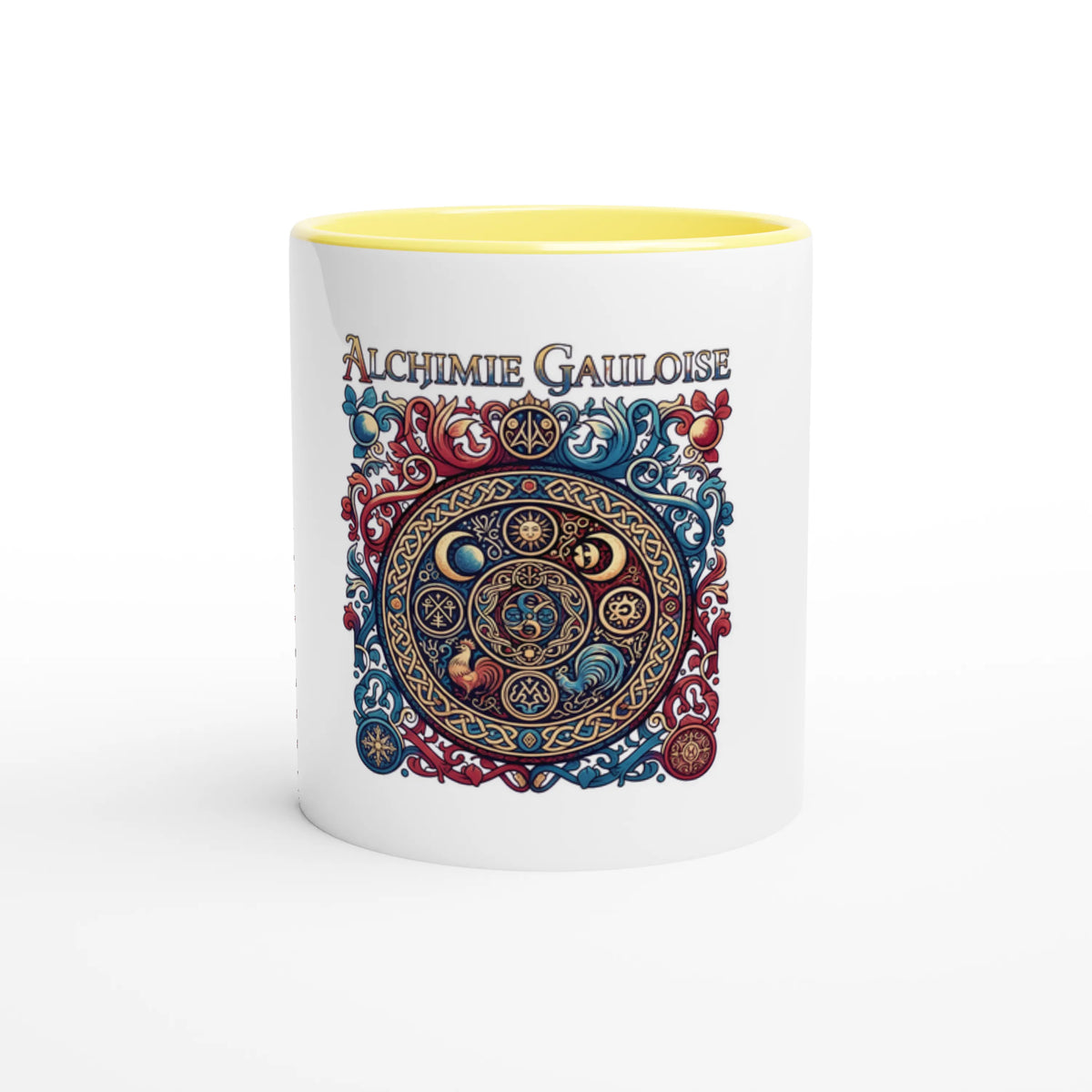 Mug en céramique alchimie gauloise blanche 325 ml (11 oz) avec intérieur coloré