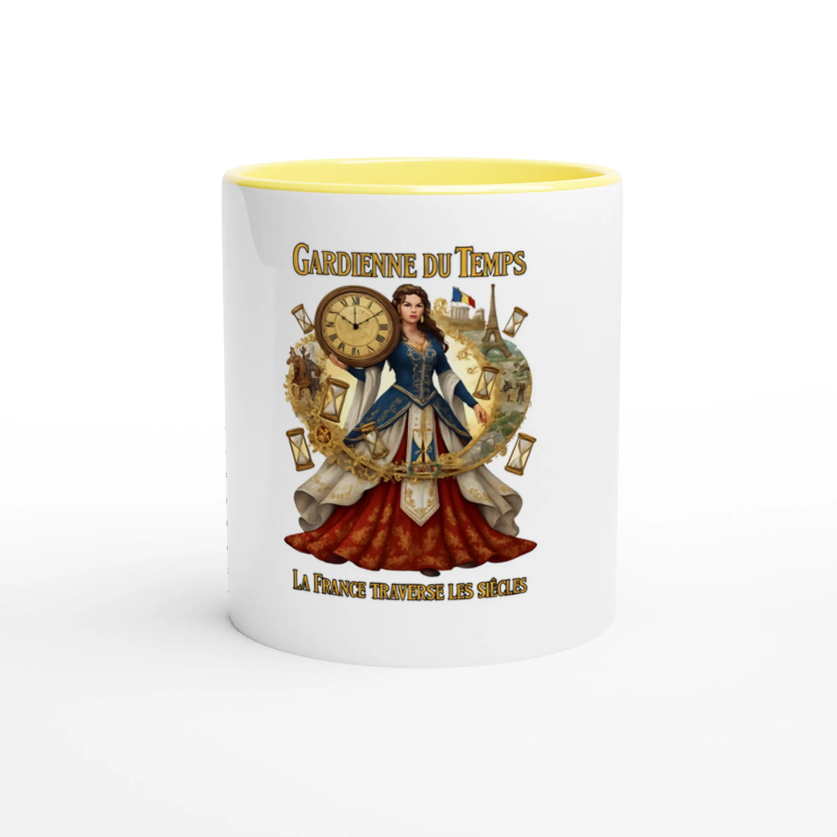Mug en céramique blanche gardienne du temps 325 ml (11 oz) avec intérieur coloré