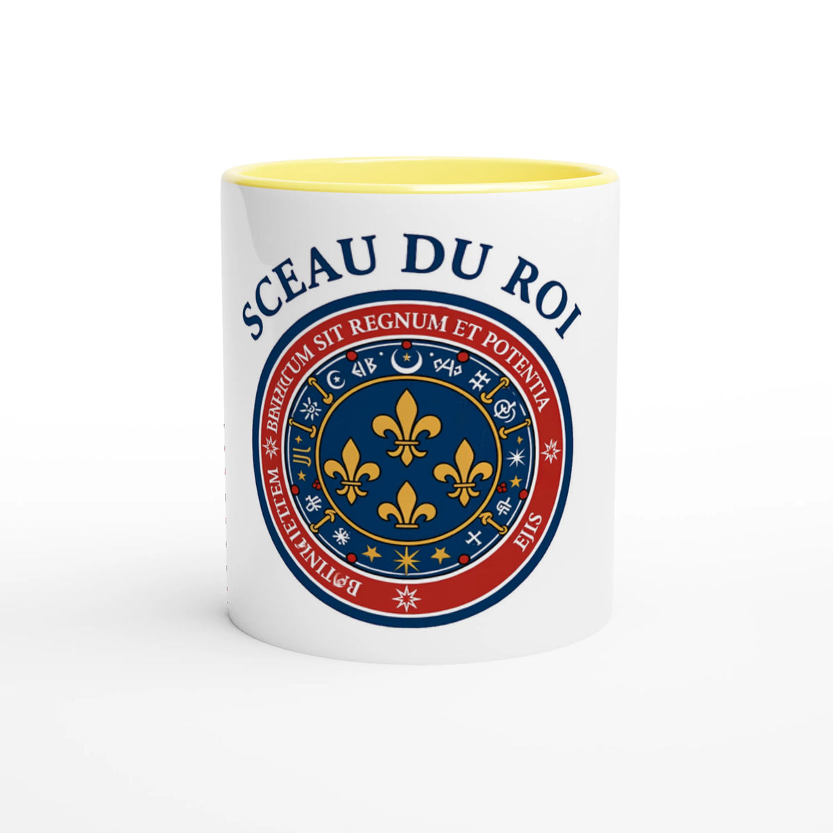 Mug en céramique le sceau du roi blanche 325 ml (11 oz) avec intérieur coloré