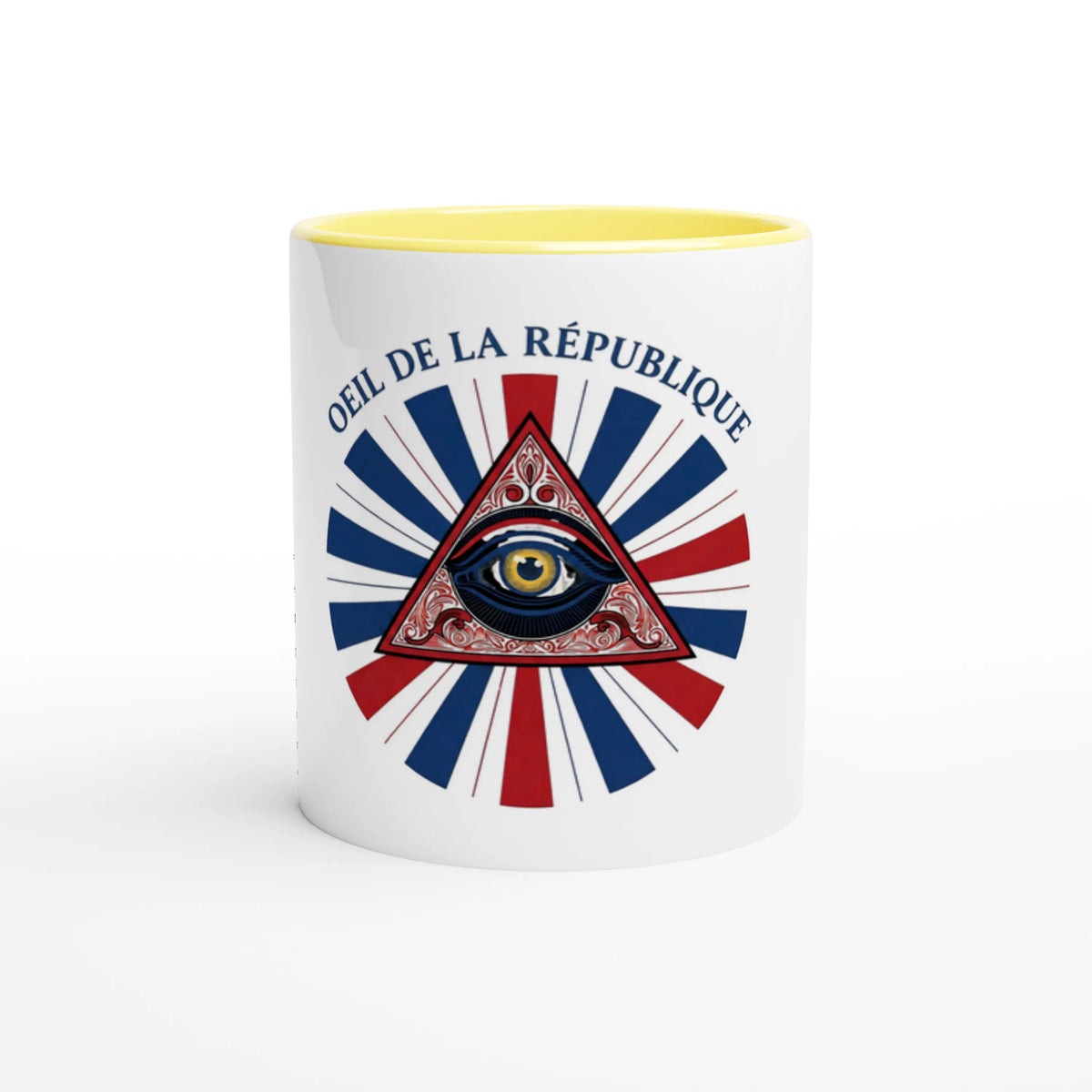 Mug en céramique œil de la république blanche 325 ml (11 oz) avec intérieur coloré
