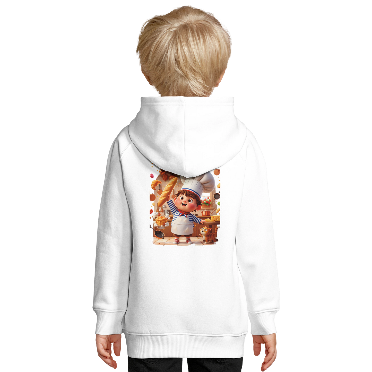 Sweat à Capuche Enfant - Design Petit Chef Grand Festin - Coton Bio