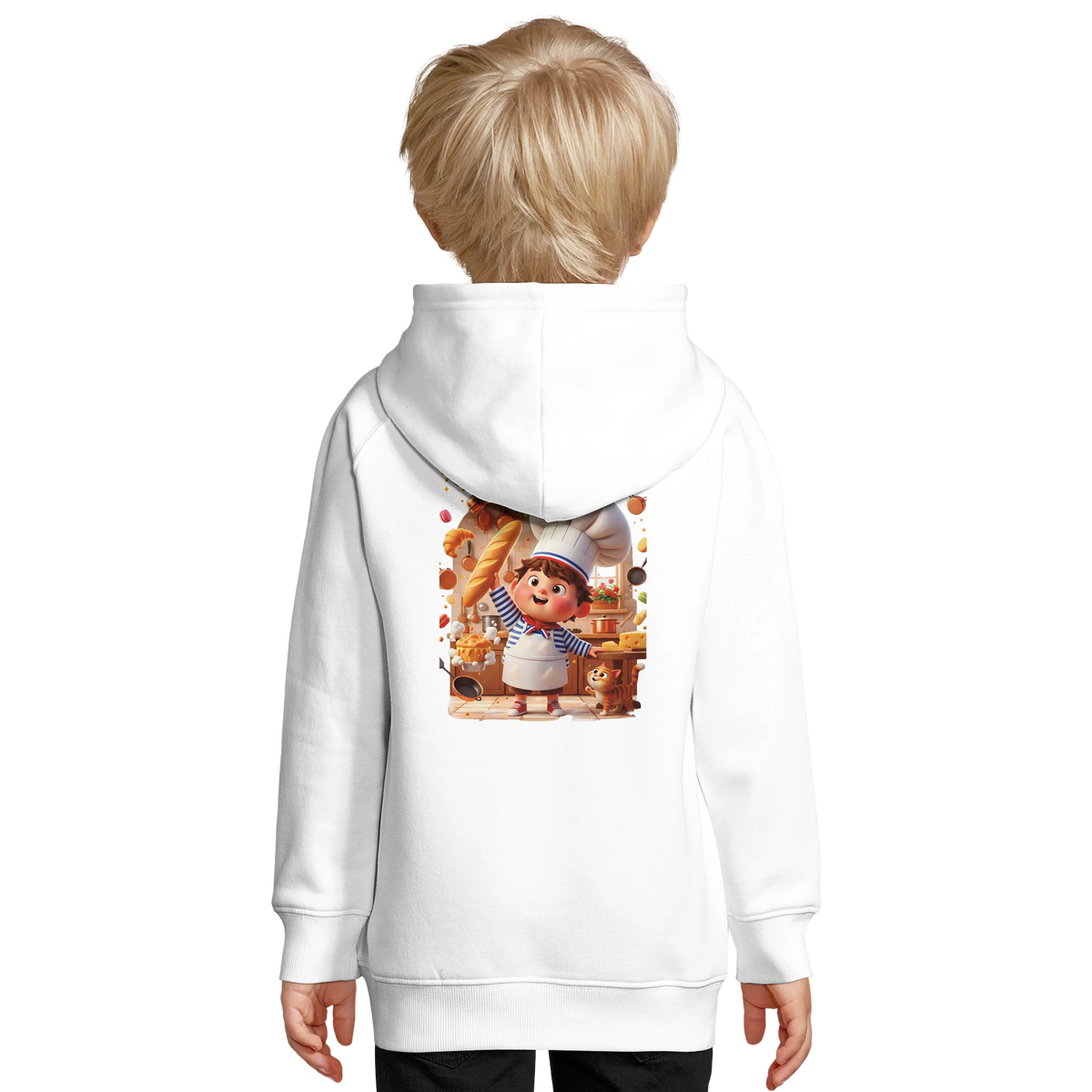 Sweat à Capuche Enfant - Design Petit Chef Grand Festin - Coton Bio