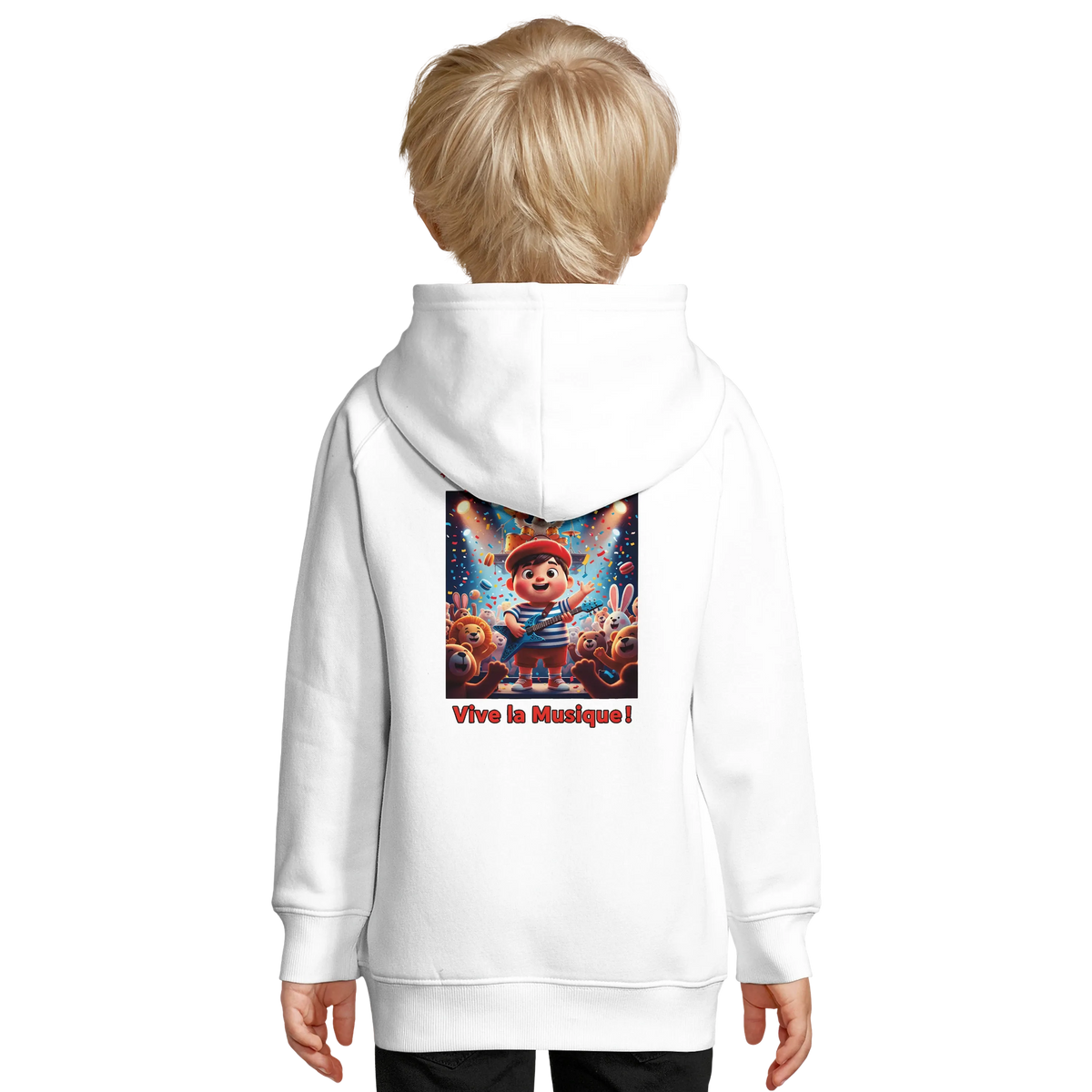 Sweat à Capuche Garçon Rock'n Français - Coton Bio et Durable