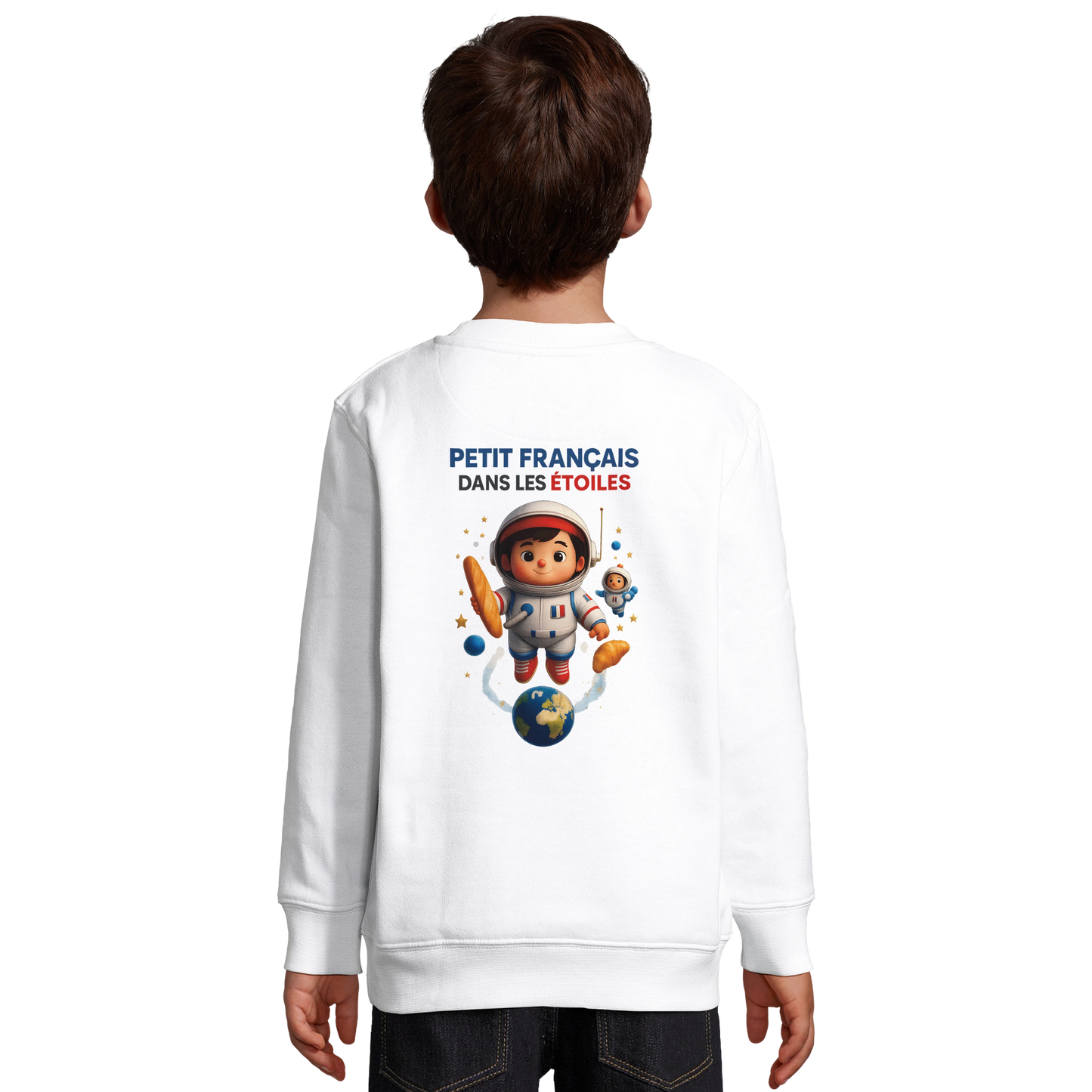 Sweat-shirt garçon Petit Français dans les Étoiles - Coton Écologique et Polaire