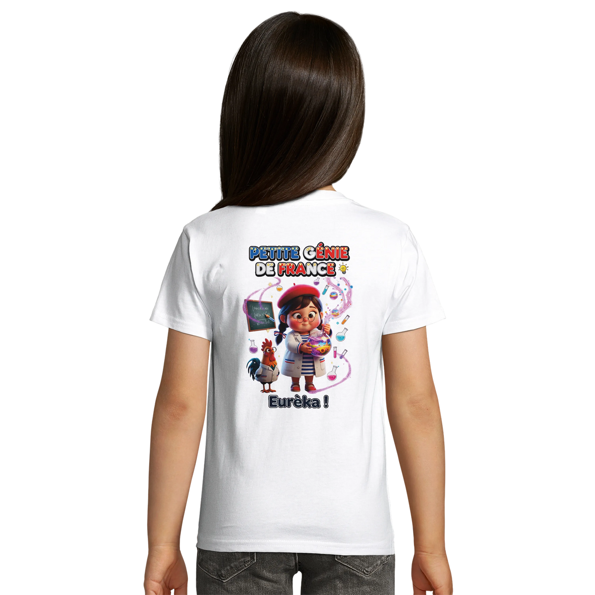 T-Shirt Fille "Petite Génie de France" - 100% Coton Bio