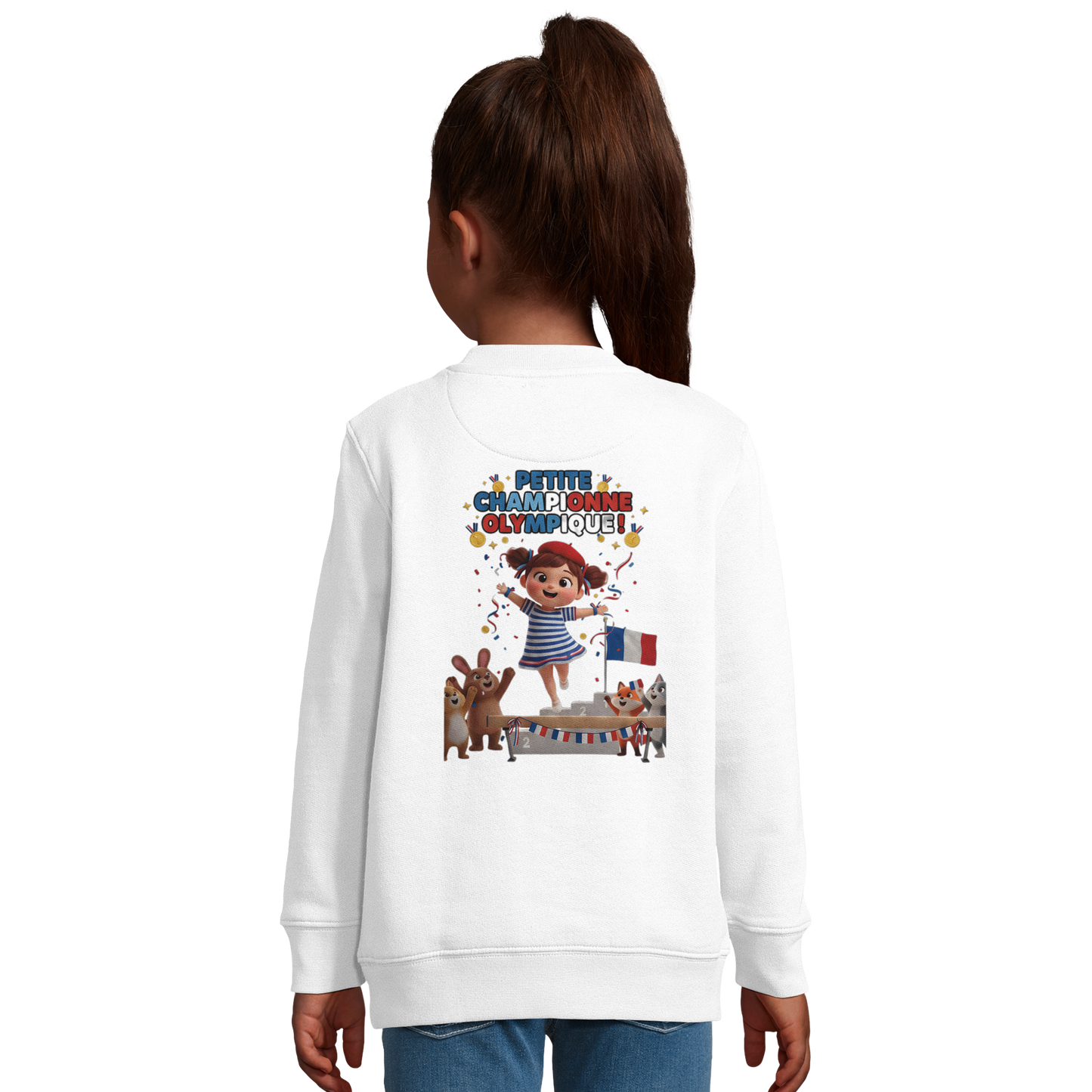 Sweat-shirt fille Petite Championne Olympique – Confort Éco-Responsable