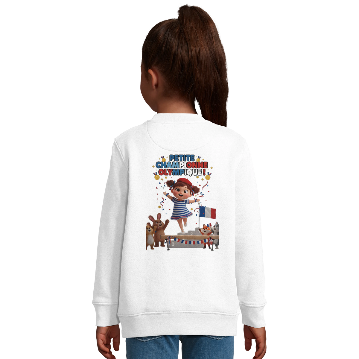 Sweat-shirt fille Petite Championne Olympique – Confort Éco-Responsable
