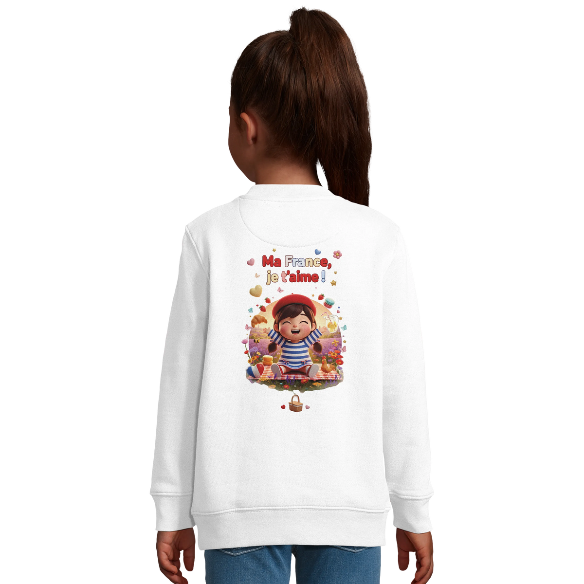 Ma France Je T'aime Sweat-shirt pour Enfant - Coton Bio Confortable