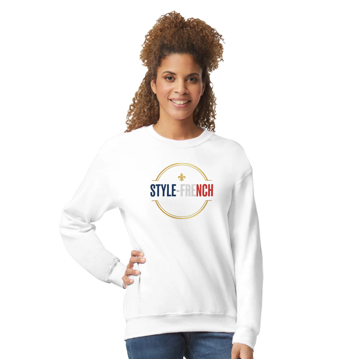 Sudadera unisex burdeos ciudad de Francia clásica de cuello redondo | Gildan® 18000