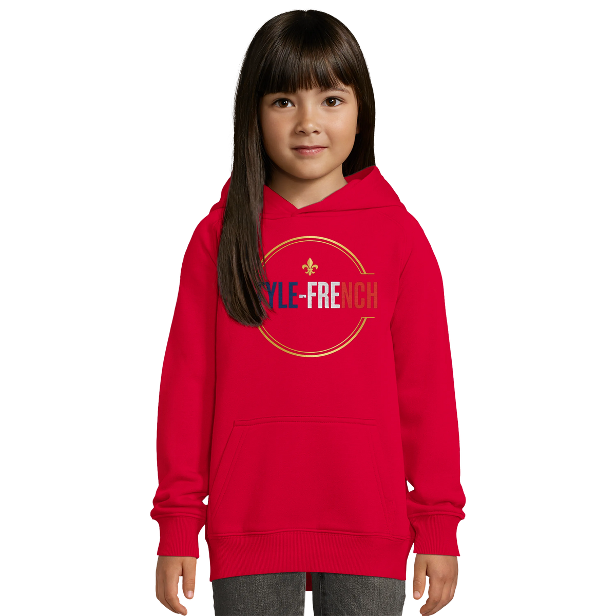Sweat à capuche fille - La petite française qui rêve grand