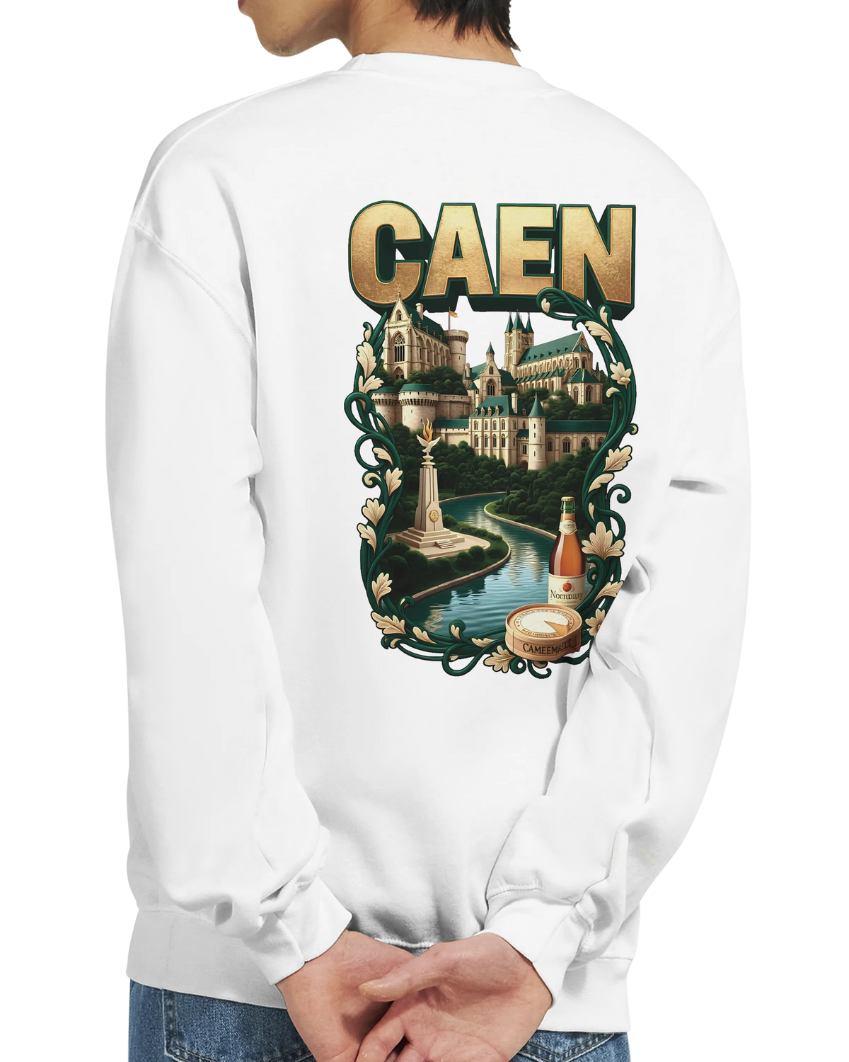 Sudadera Caen ciudad de Francia unisex clásica cuello redondo | Gildan® 18000