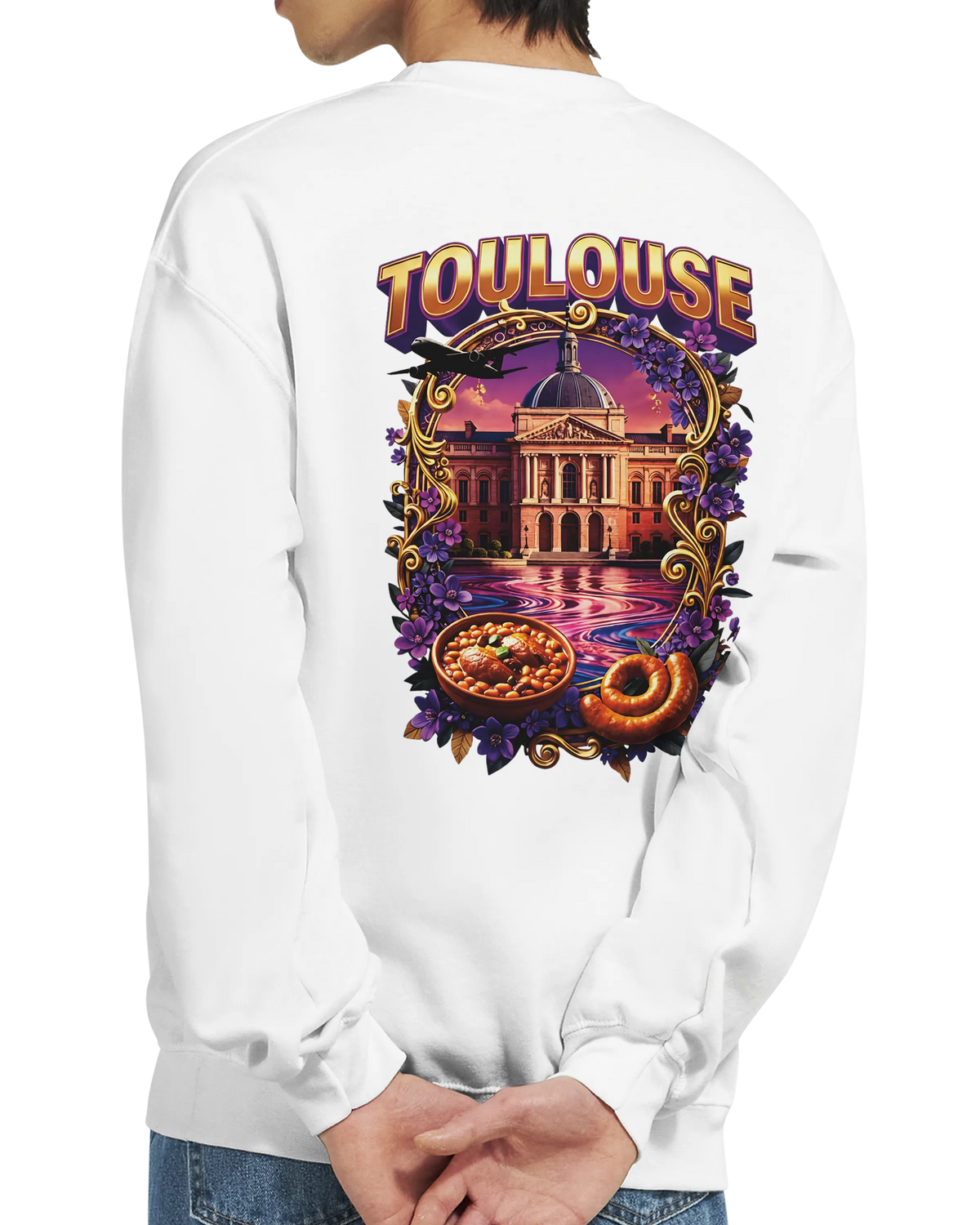 Sudadera unisex Toulouse ciudad de Francia clásica de cuello redondo | Gildan® 18000