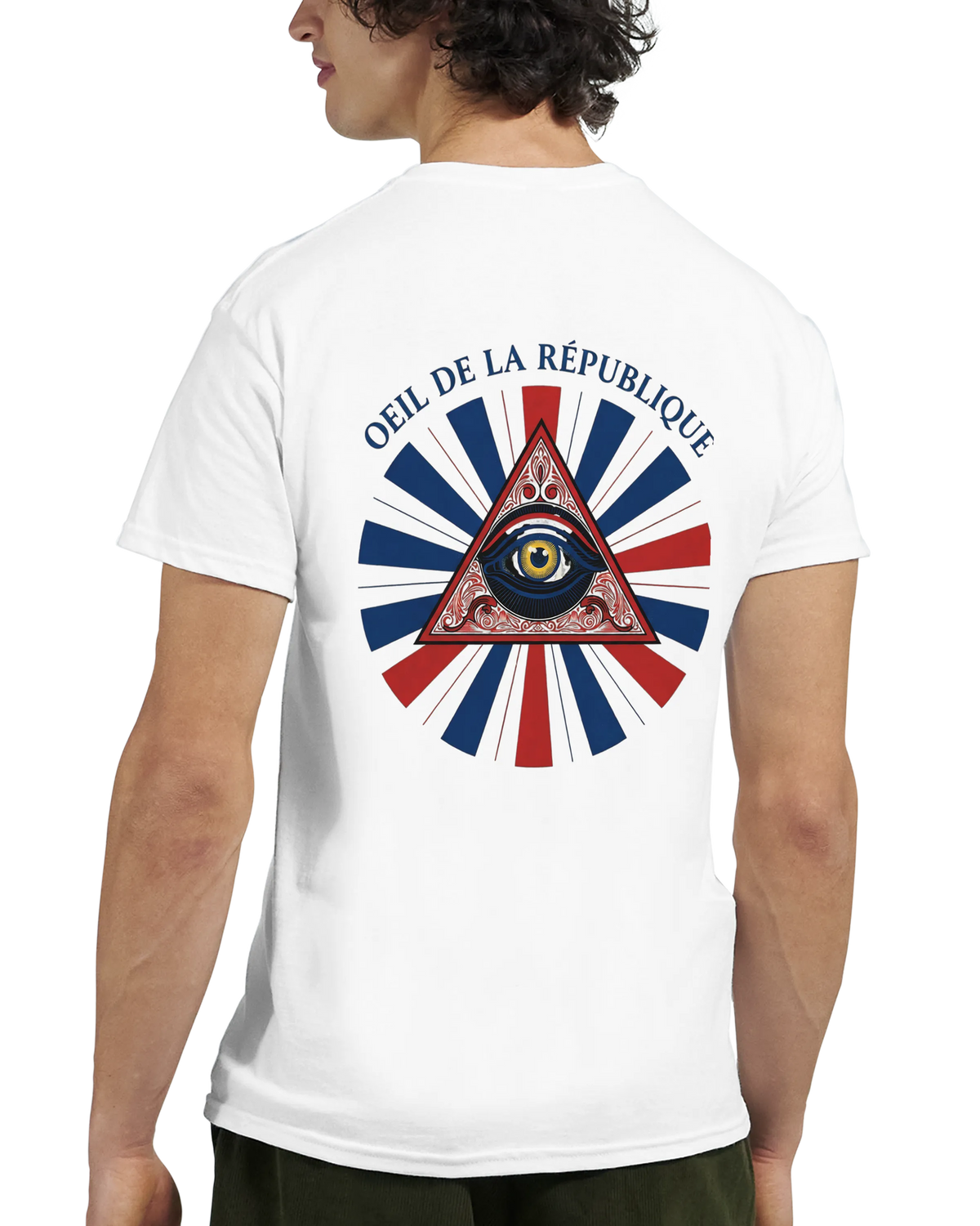 T-shirt Homme Œil de la République - Coton Épais à Coupe Classique
