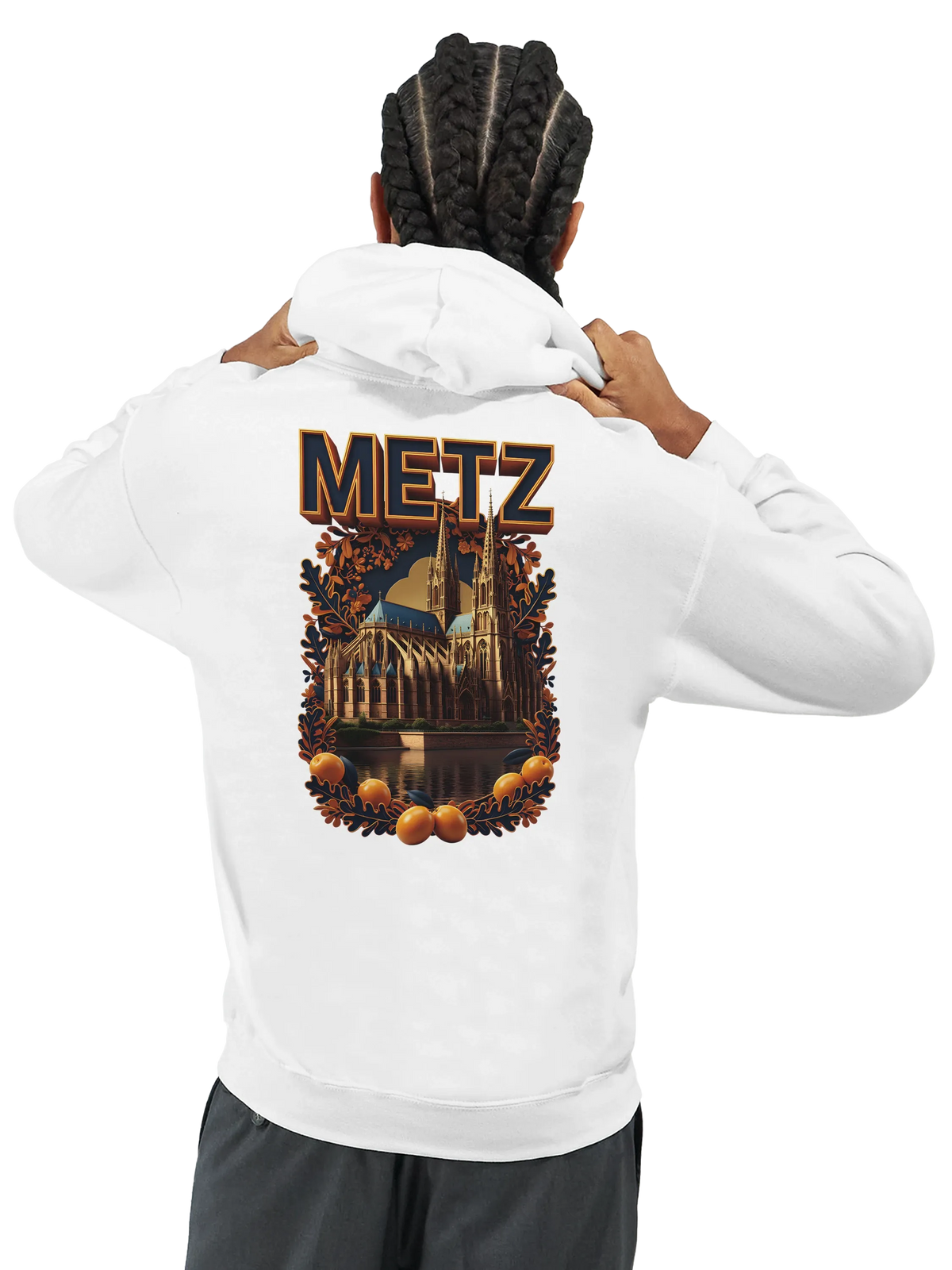 Sweat à capuche unisexe Metz - Ville de France - Design Premium