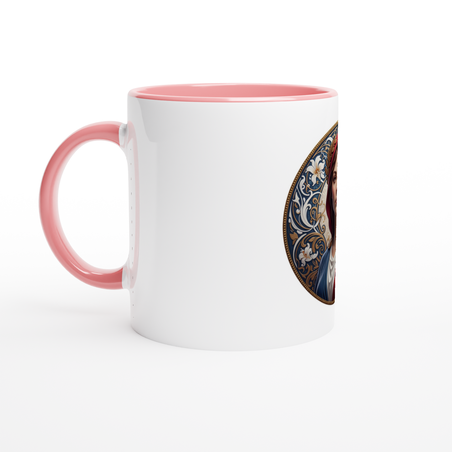 Mug en céramique  Marianne blanche 325 ml (11 oz) avec intérieur coloré