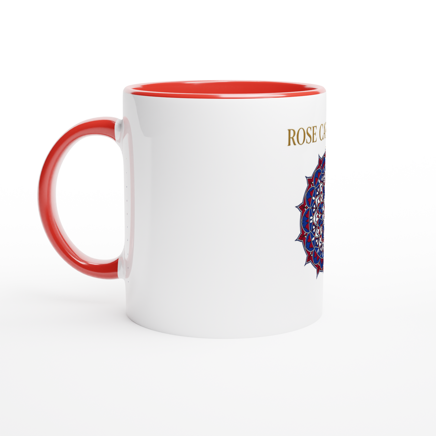 Mug en céramique rose cathédrale  blanche 325 ml (11 oz) avec intérieur coloré