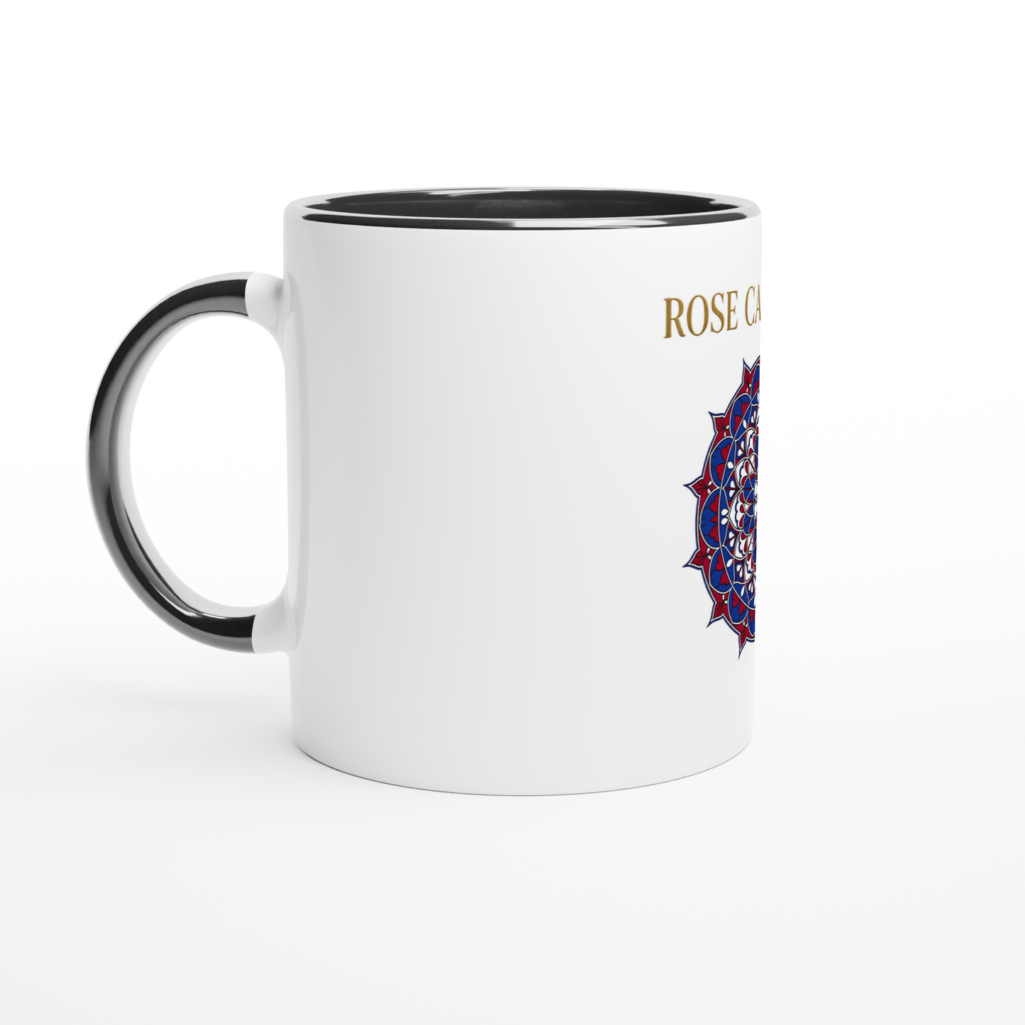 Mug en céramique rose cathédrale  blanche 325 ml (11 oz) avec intérieur coloré