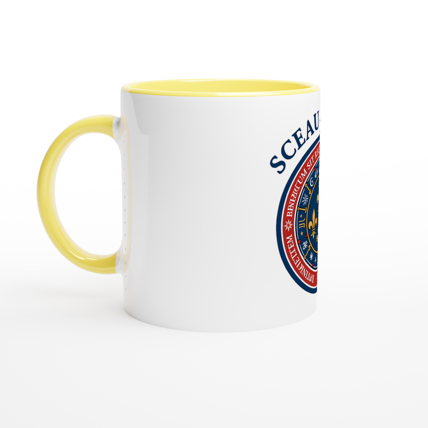 Mug en céramique le sceau du roi blanche 325 ml (11 oz) avec intérieur coloré