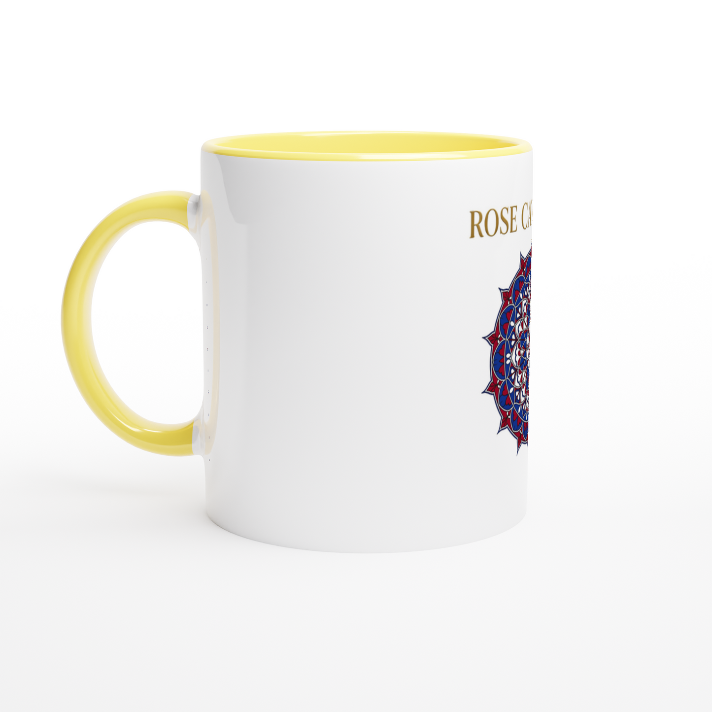 Mug en céramique rose cathédrale  blanche 325 ml (11 oz) avec intérieur coloré