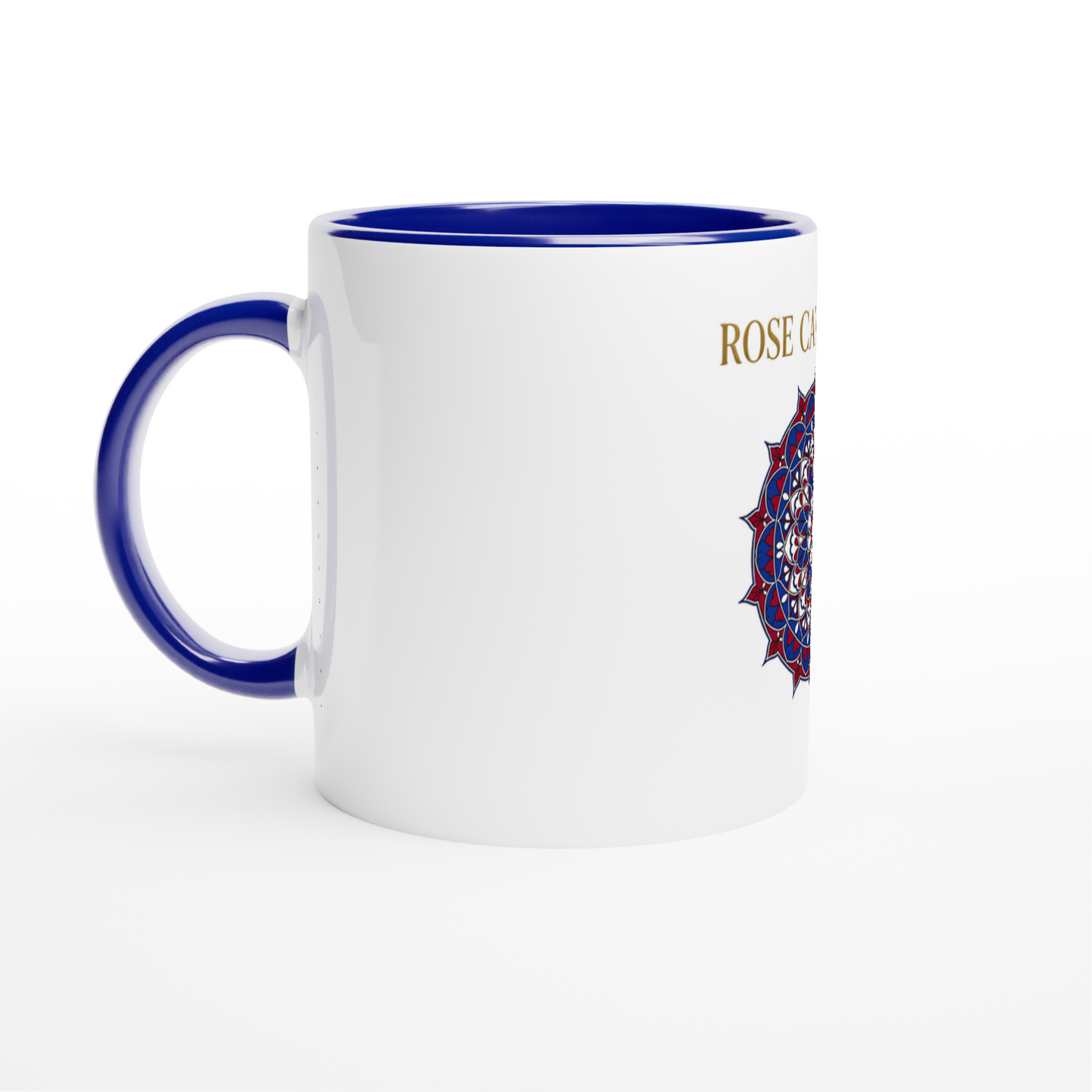 Mug en céramique rose cathédrale  blanche 325 ml (11 oz) avec intérieur coloré