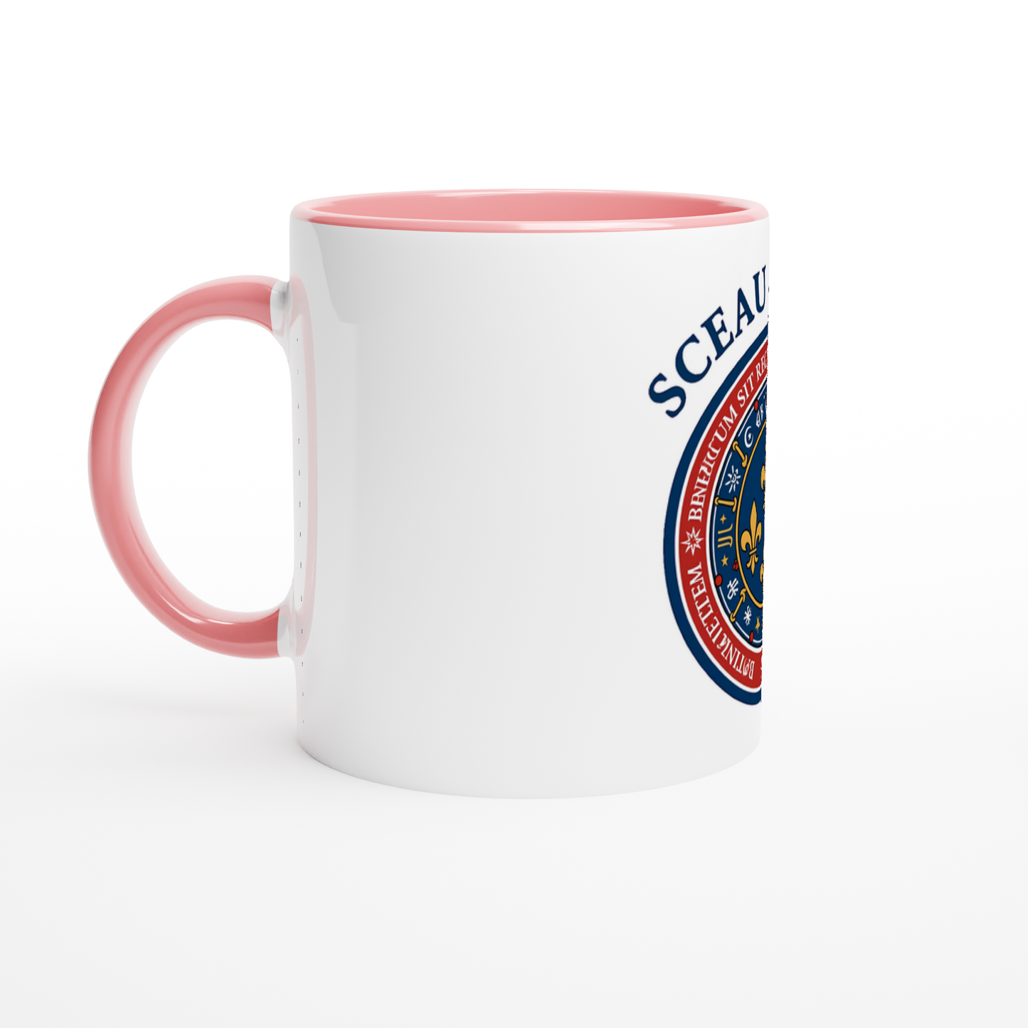 Mug en céramique le sceau du roi blanche 325 ml (11 oz) avec intérieur coloré