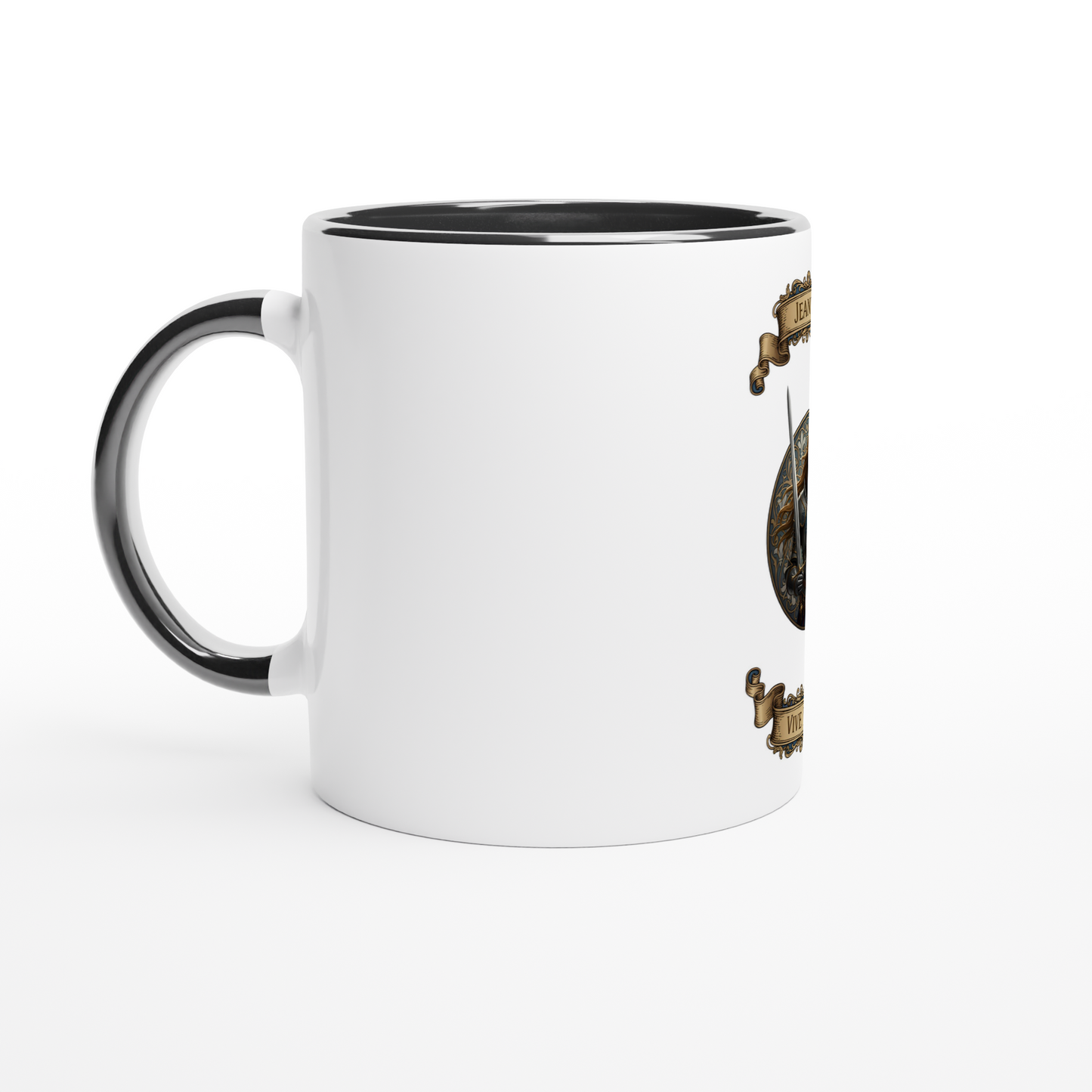 Mug en céramique  jeanne d'arc blanche 325 ml (11 oz) avec intérieur coloré