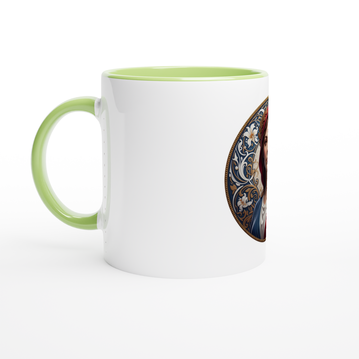 Mug en céramique  Marianne blanche 325 ml (11 oz) avec intérieur coloré