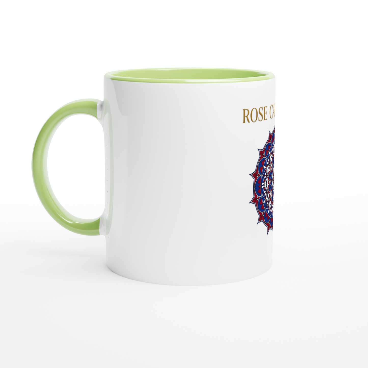 Mug en céramique rose cathédrale  blanche 325 ml (11 oz) avec intérieur coloré