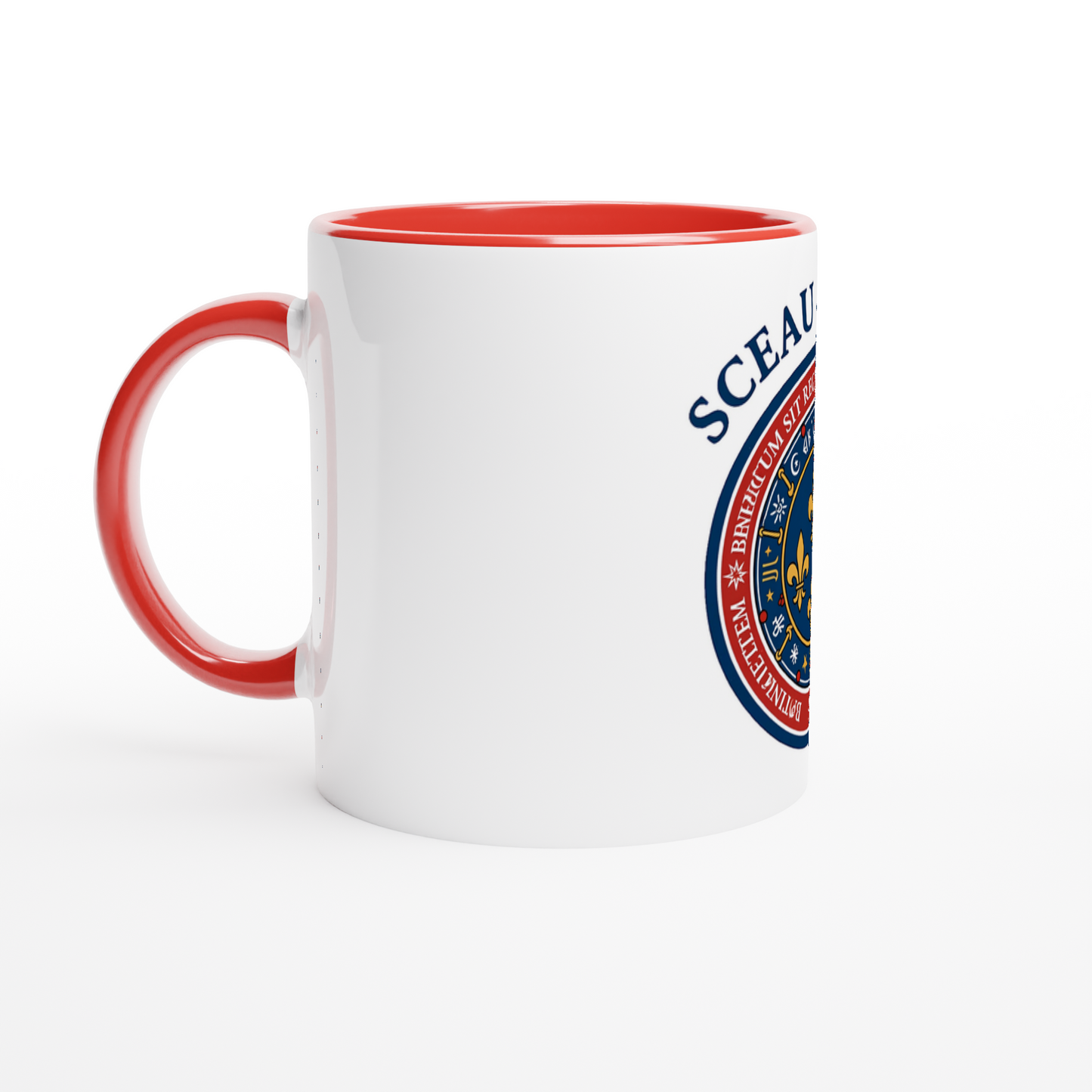 Mug en céramique le sceau du roi blanche 325 ml (11 oz) avec intérieur coloré