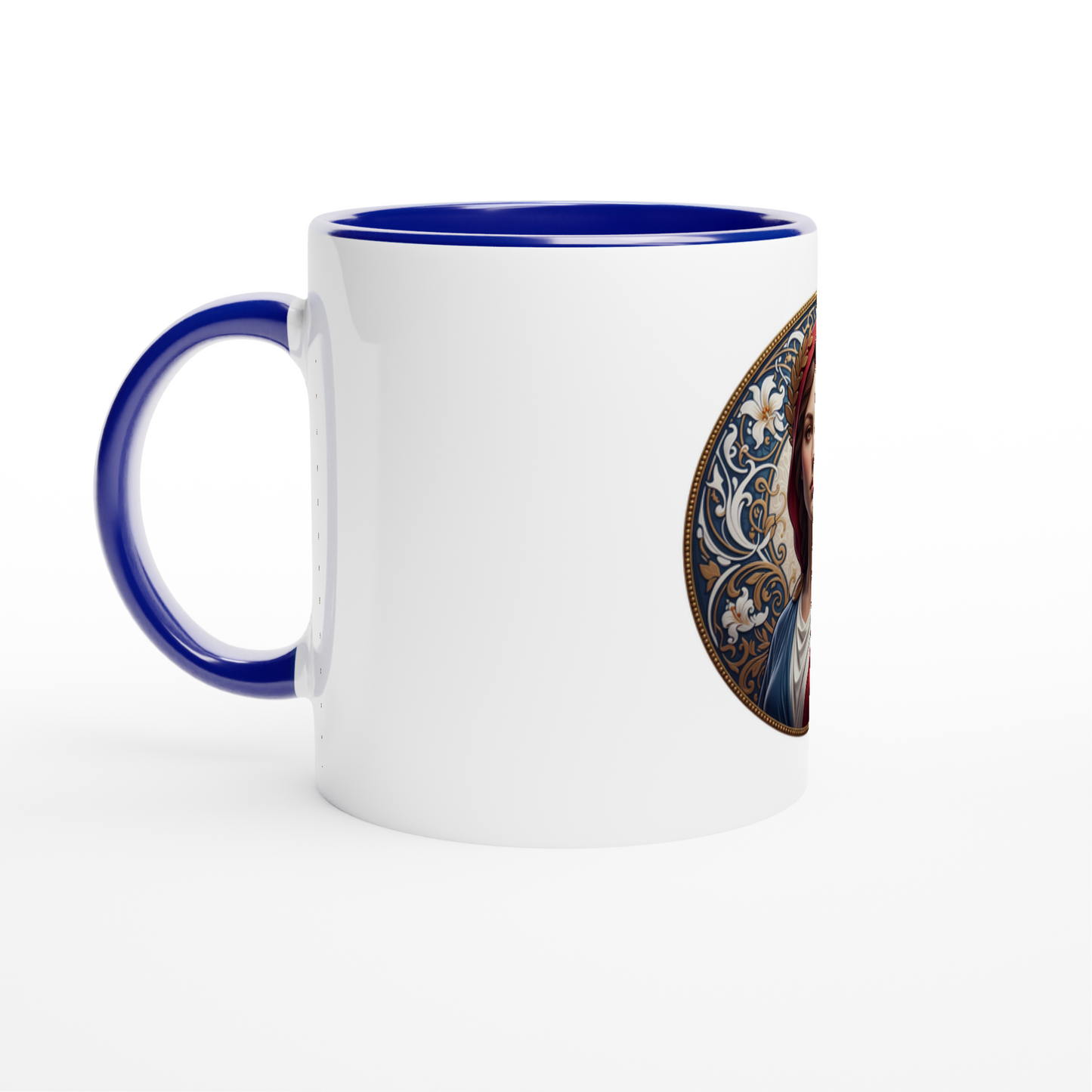 Mug en céramique  Marianne blanche 325 ml (11 oz) avec intérieur coloré