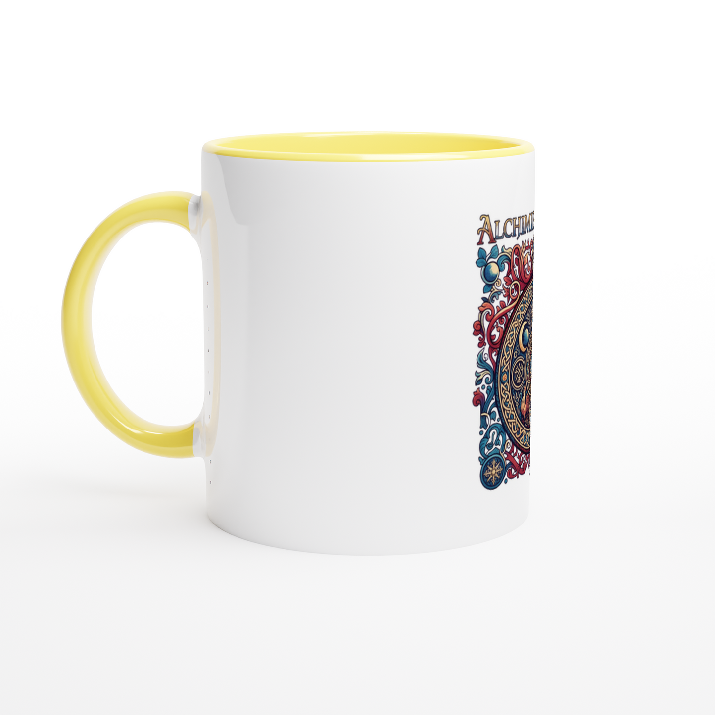 Mug en céramique alchimie gauloise  blanche 325 ml (11 oz) avec intérieur coloré