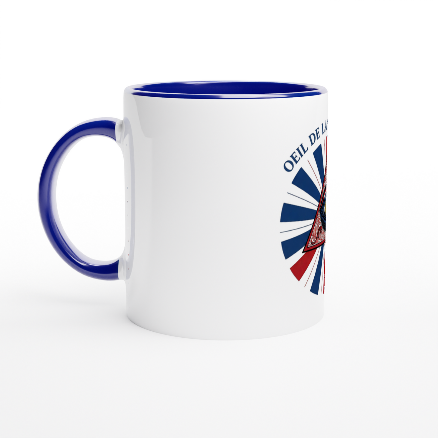 Mug en céramique œil de la république   blanche 325 ml (11 oz) avec intérieur coloré