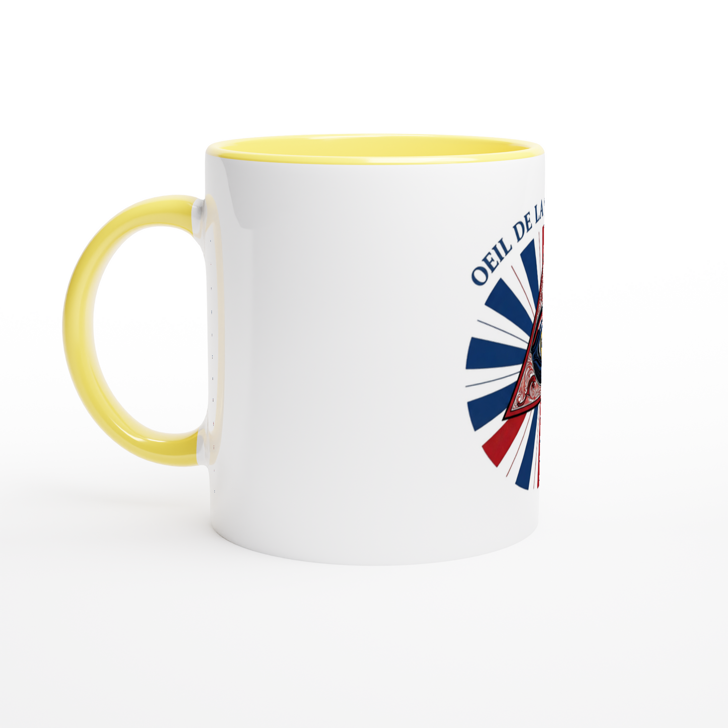 Mug en céramique œil de la république   blanche 325 ml (11 oz) avec intérieur coloré