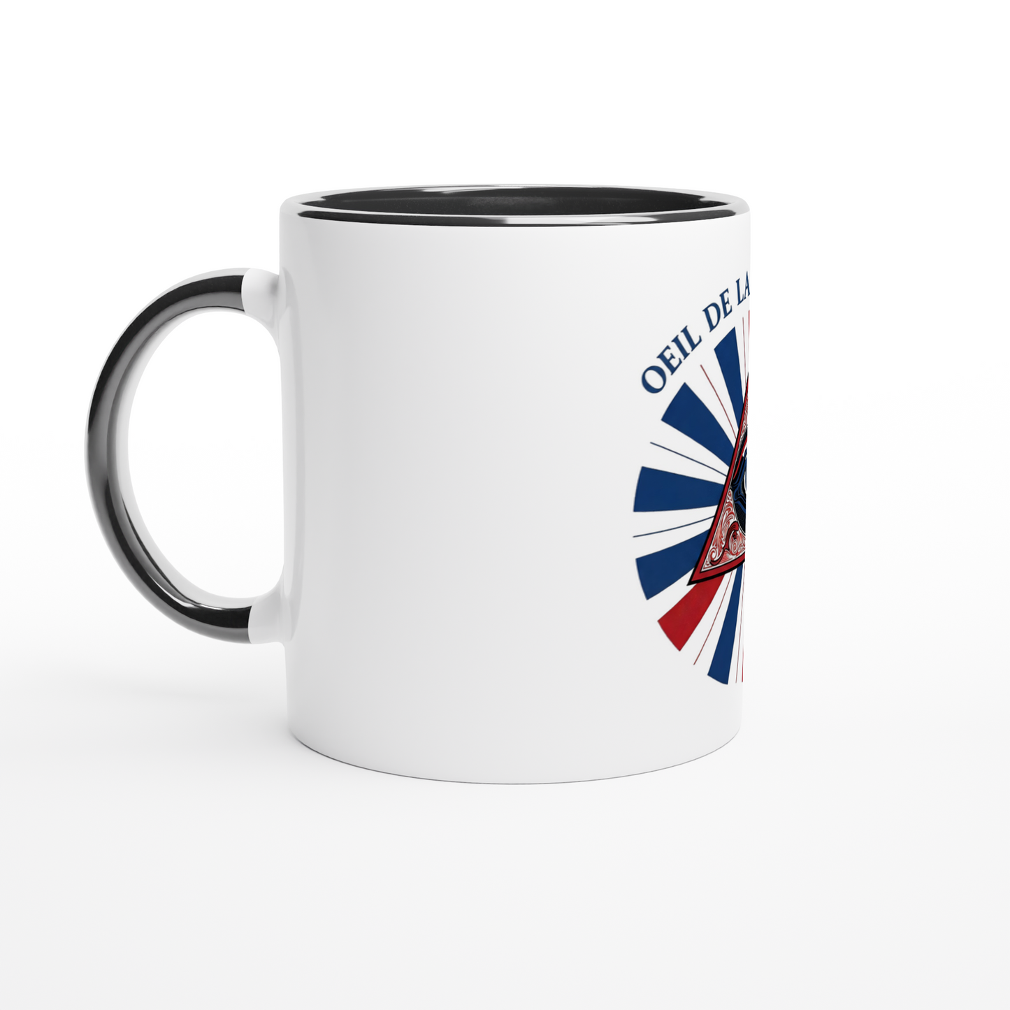 Mug en céramique œil de la république   blanche 325 ml (11 oz) avec intérieur coloré