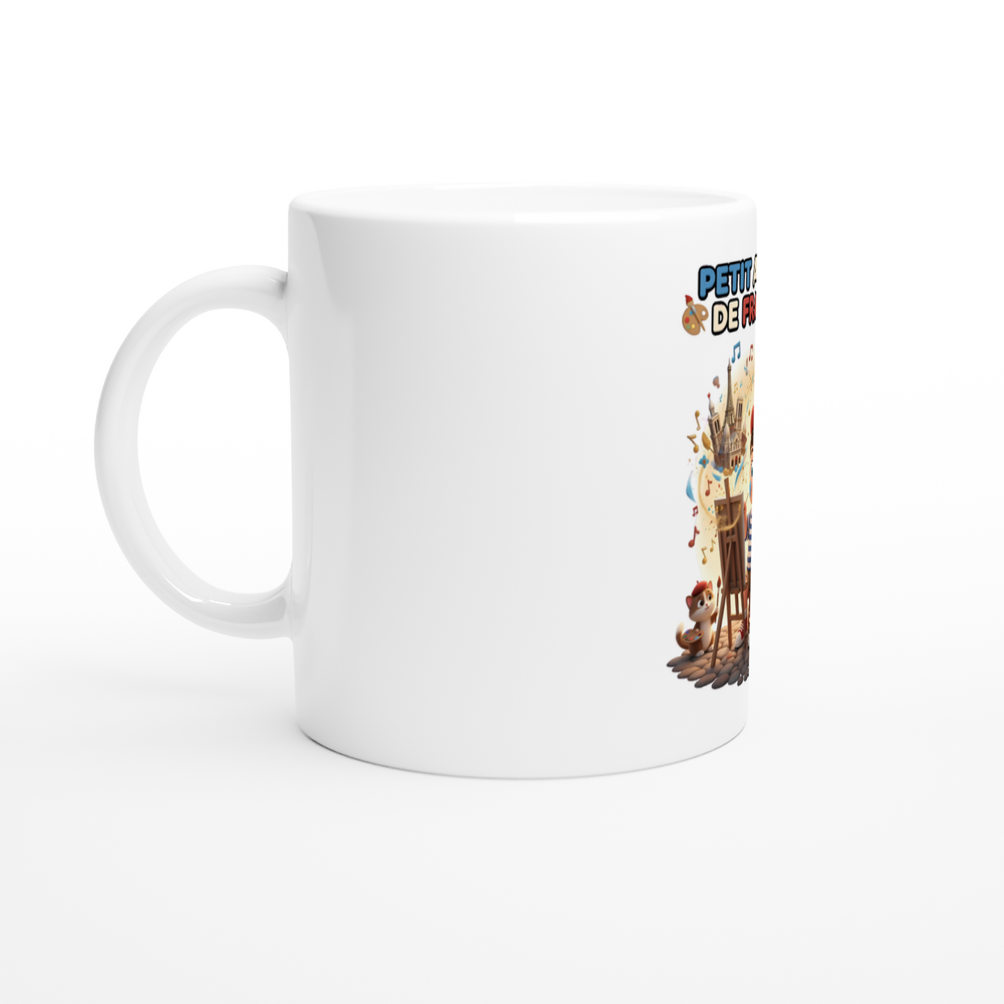 White 11oz Ceramic Mug garçon petit artiste de France