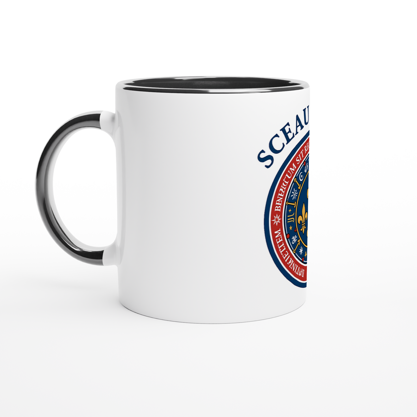 Mug en céramique le sceau du roi blanche 325 ml (11 oz) avec intérieur coloré