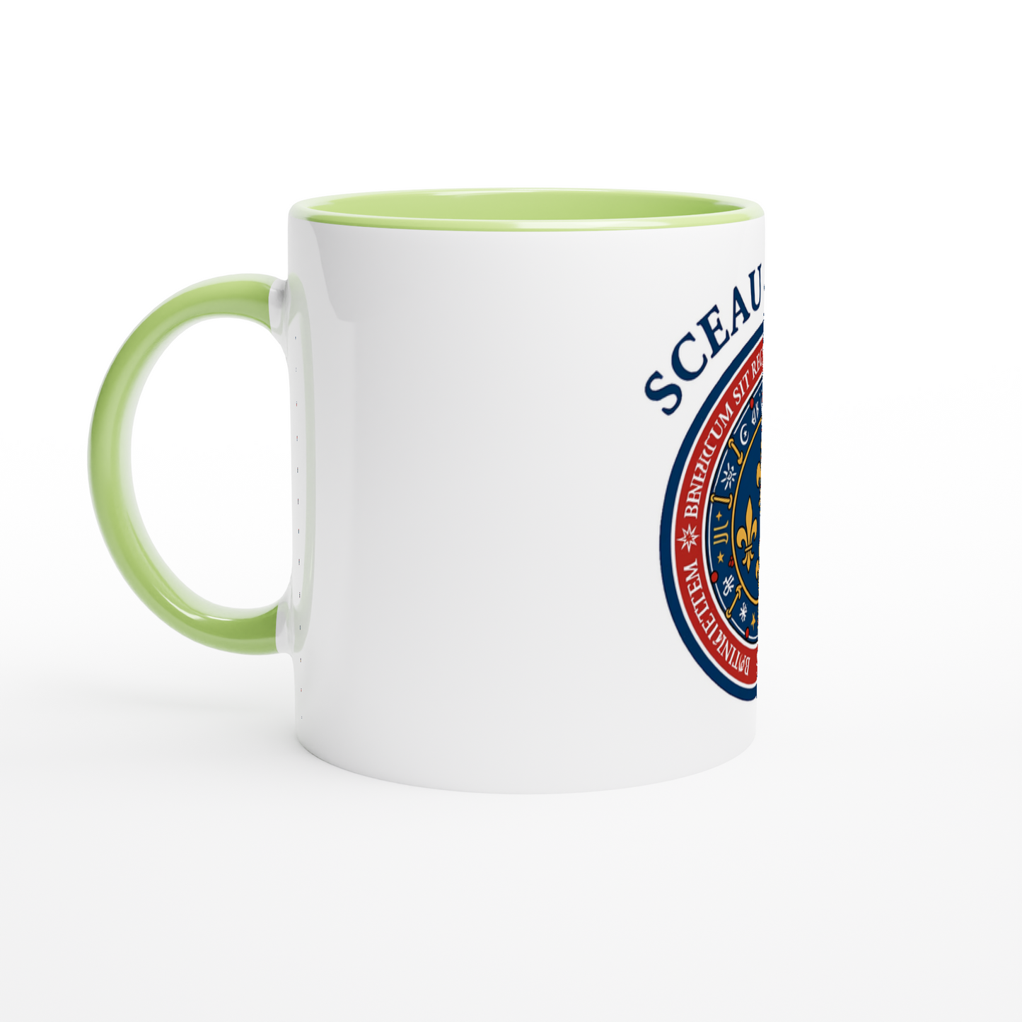 Mug en céramique le sceau du roi blanche 325 ml (11 oz) avec intérieur coloré