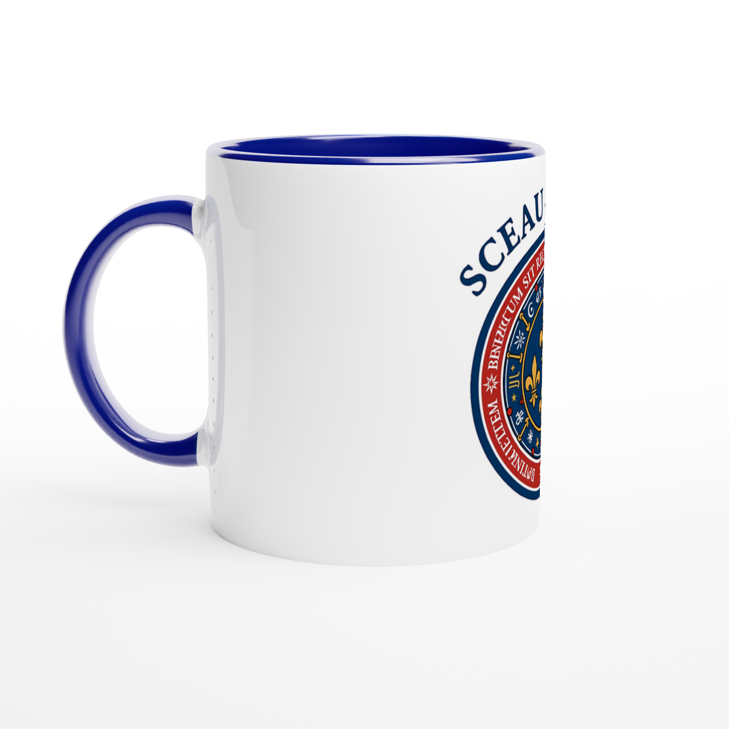 Mug en céramique le sceau du roi blanche 325 ml (11 oz) avec intérieur coloré