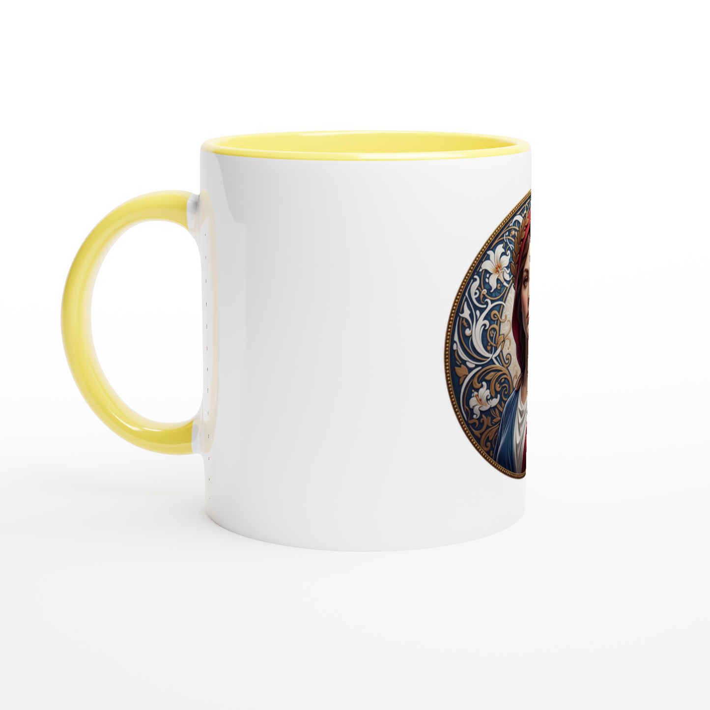 Mug en céramique  Marianne blanche 325 ml (11 oz) avec intérieur coloré