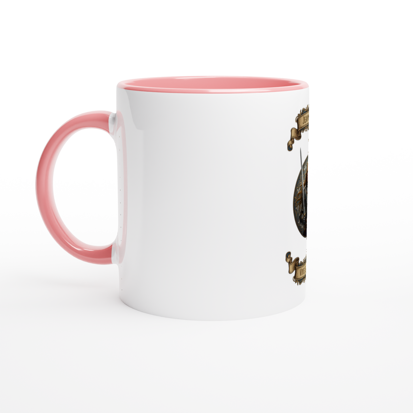 Mug en céramique  jeanne d'arc blanche 325 ml (11 oz) avec intérieur coloré