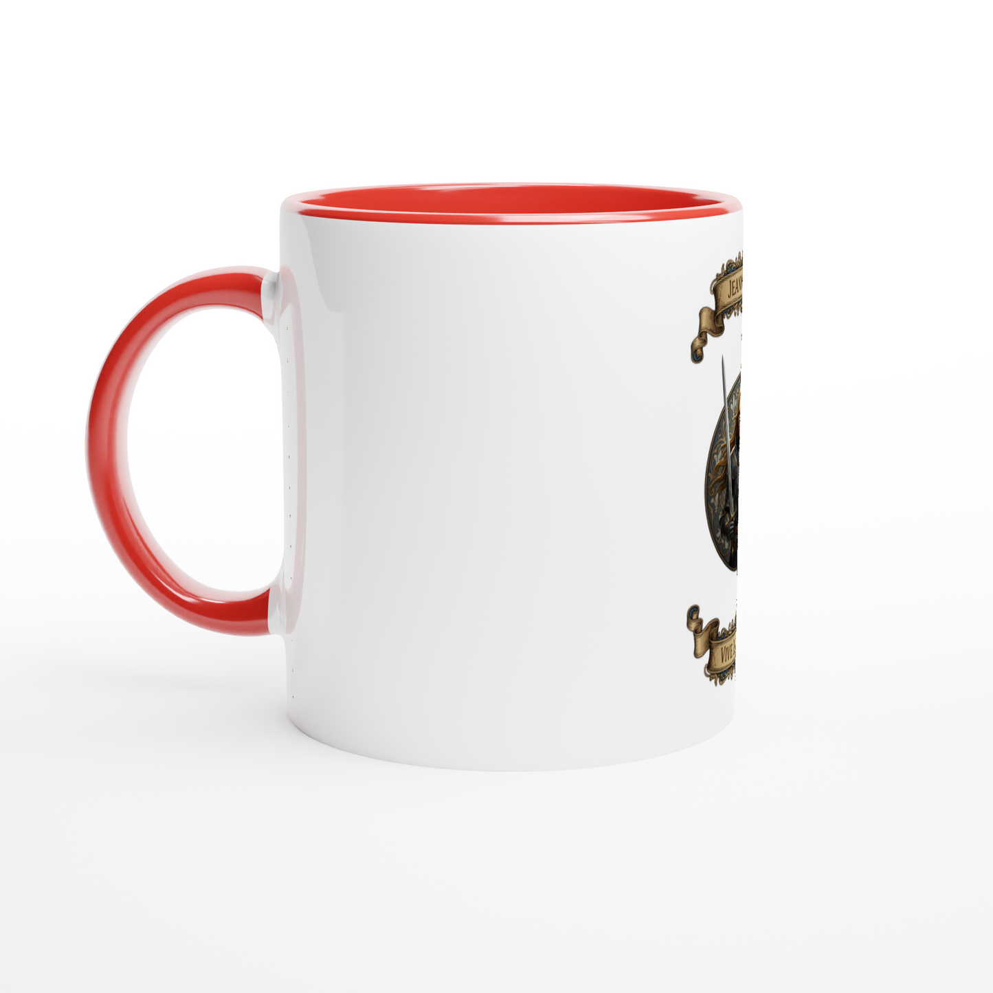 Mug en céramique  jeanne d'arc blanche 325 ml (11 oz) avec intérieur coloré