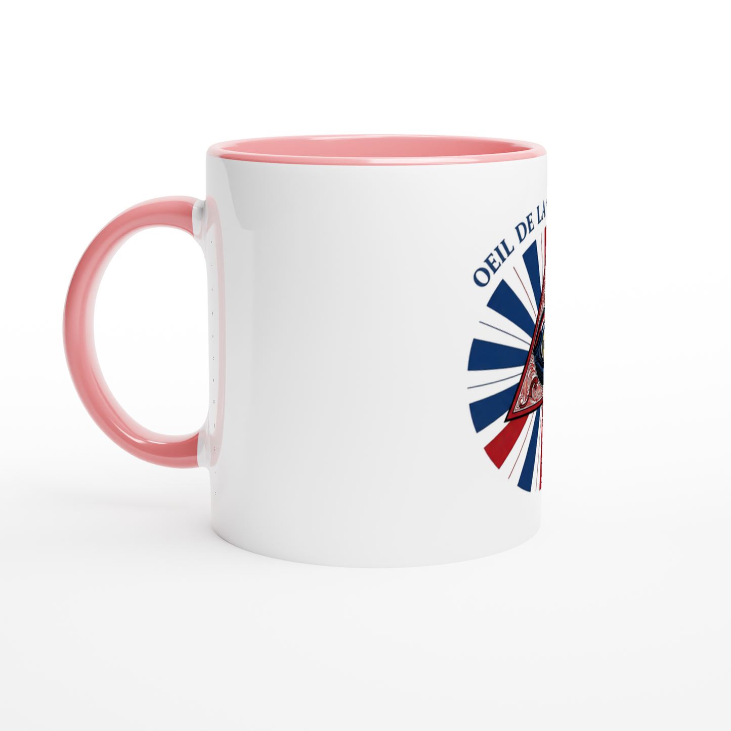 Mug en céramique œil de la république   blanche 325 ml (11 oz) avec intérieur coloré