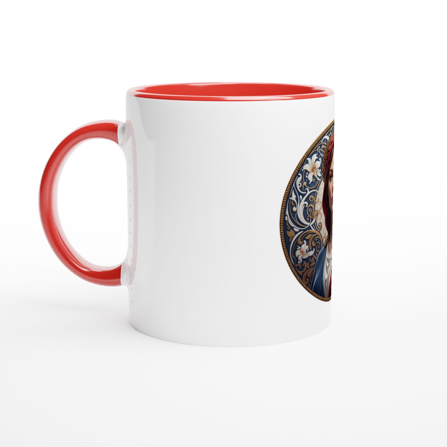 Mug en céramique  Marianne blanche 325 ml (11 oz) avec intérieur coloré