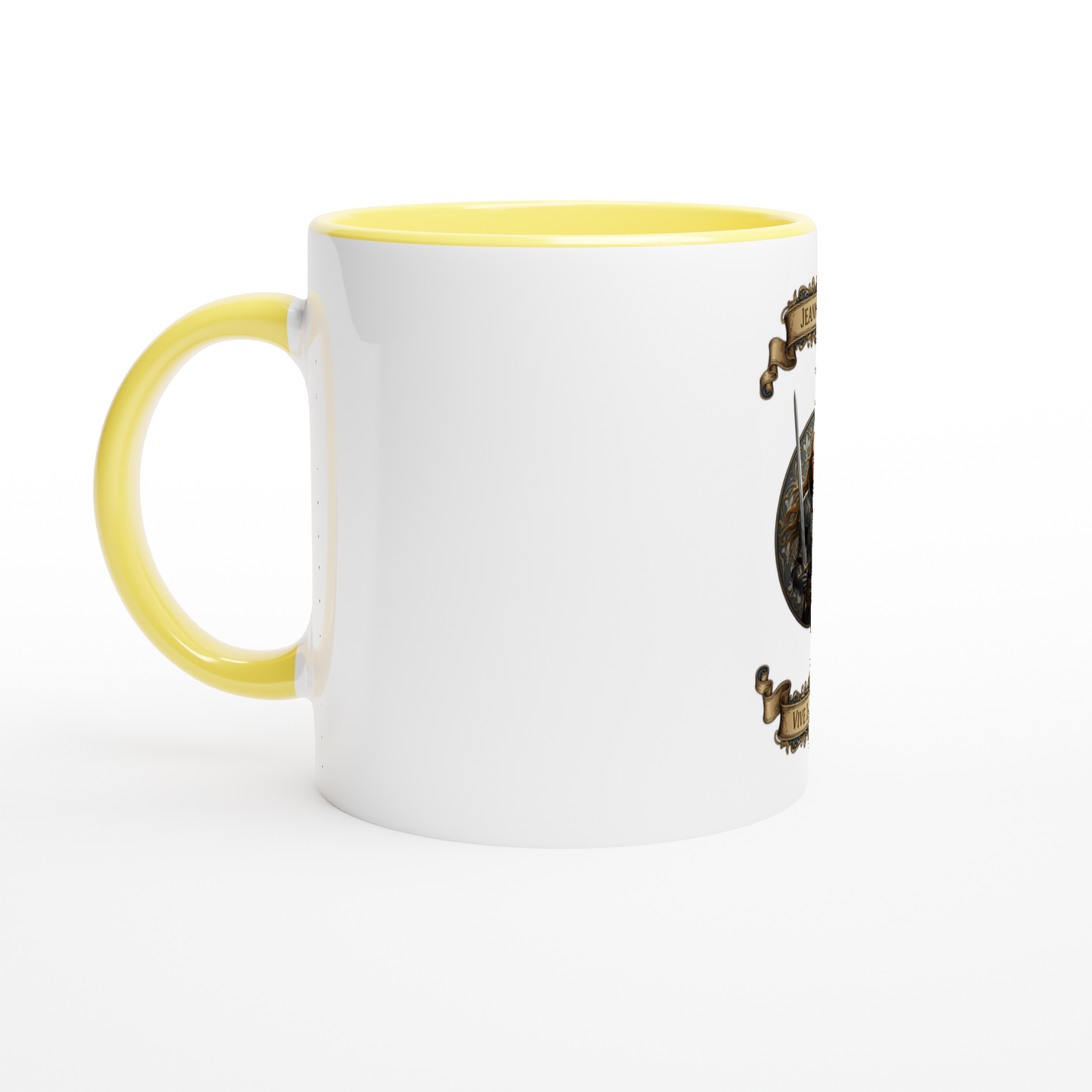 Mug en céramique  jeanne d'arc blanche 325 ml (11 oz) avec intérieur coloré