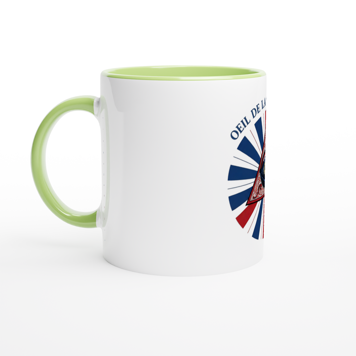 Mug en céramique œil de la république   blanche 325 ml (11 oz) avec intérieur coloré