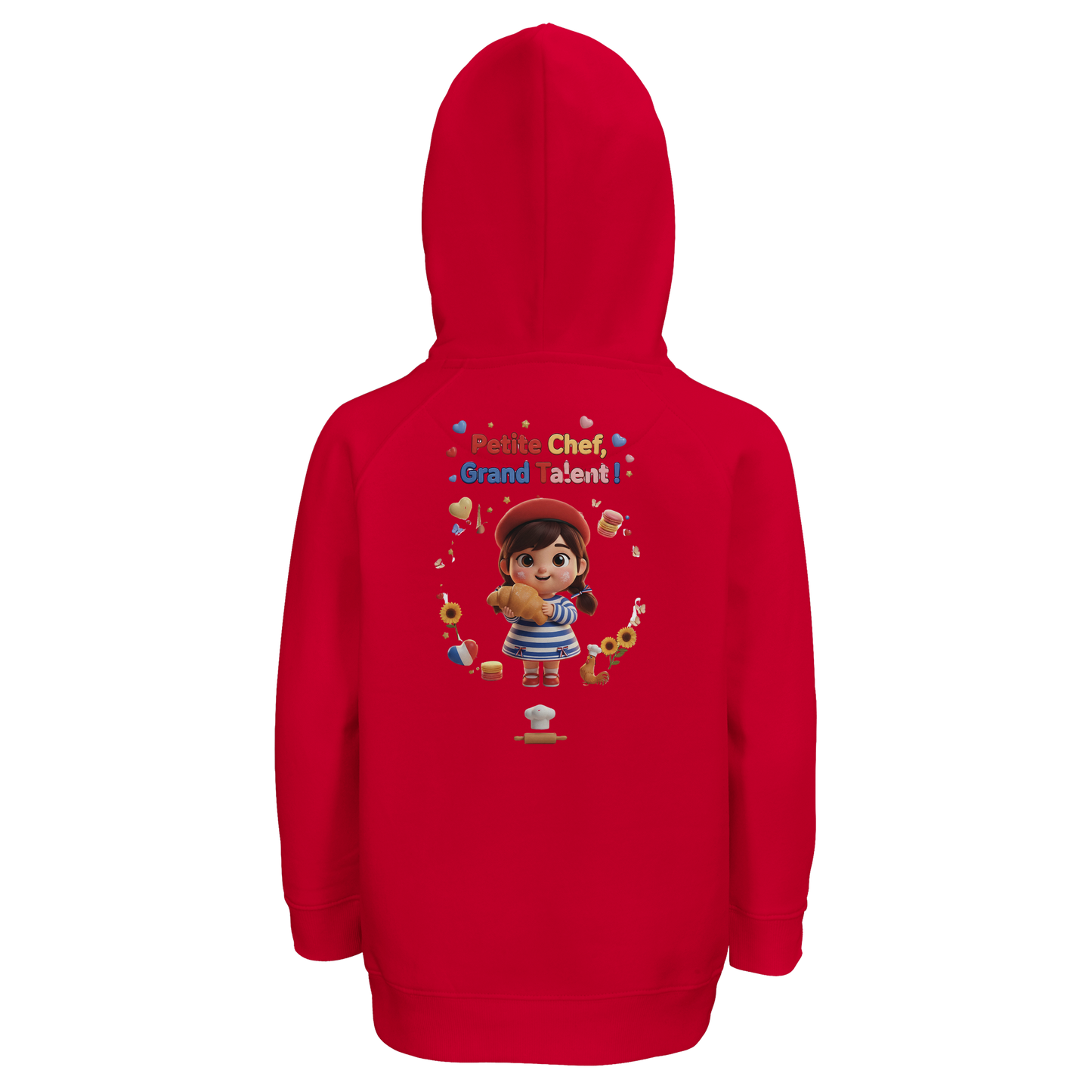 Sweat à capuche fille 'Petite Chef Grand Talent' - Coton Bio