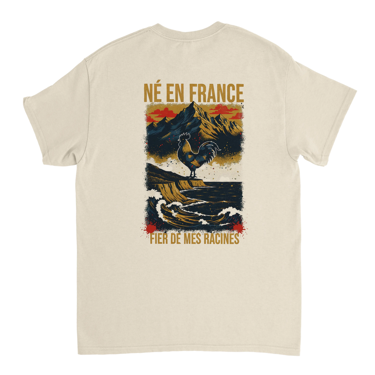 T-Shirt Premium 'Né en France' – Coton Épais à Coupe Classique