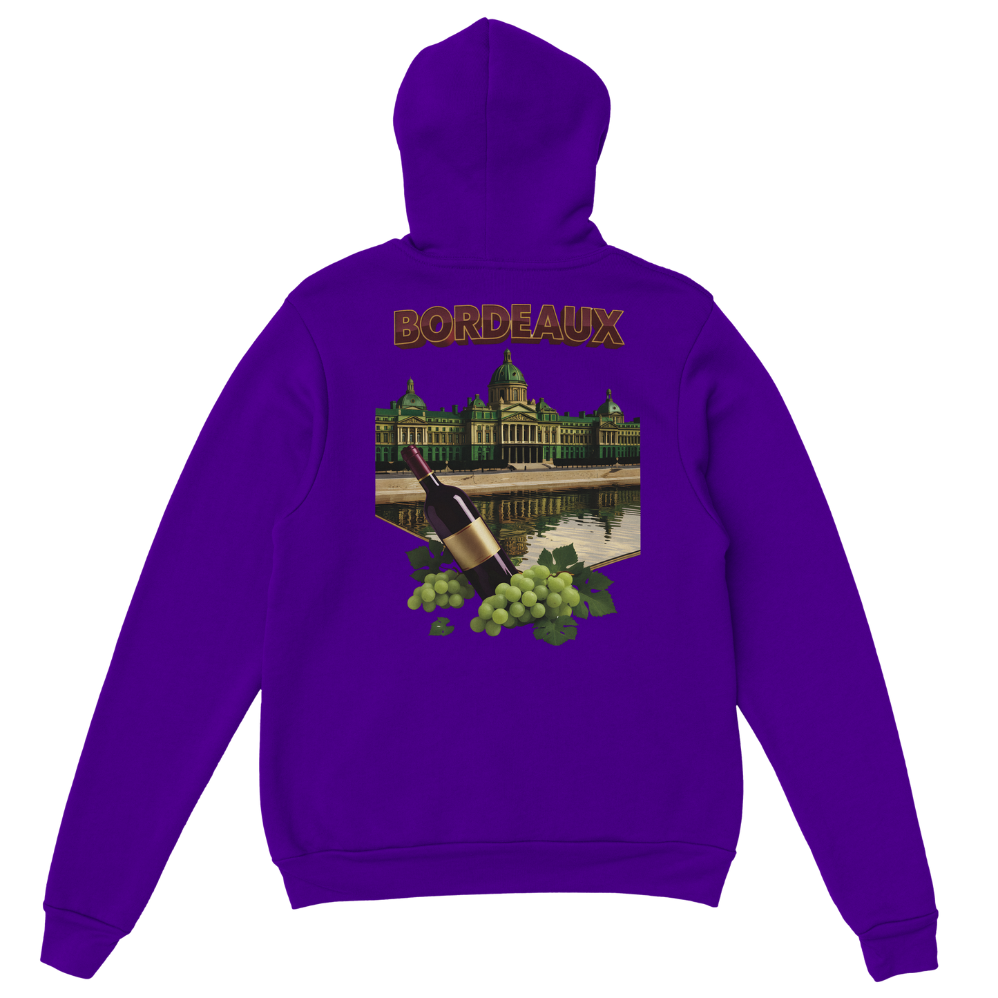 Sweat à capuche unisexe bordeaux Ville de France - Confort premium